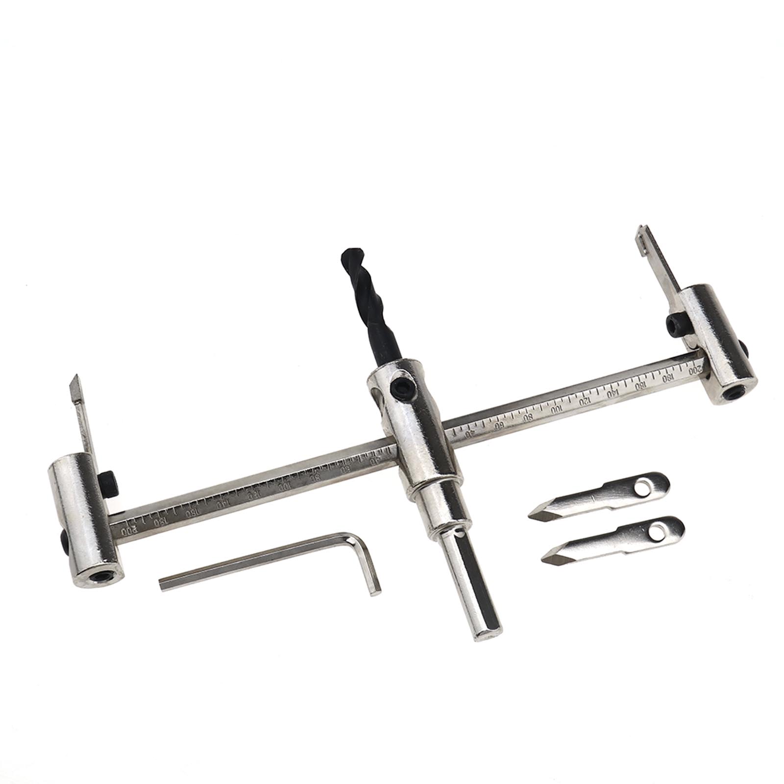 40200mm Adjustable Metal Wood Circle Cutter Hole Saw Drill Bit w/Hex