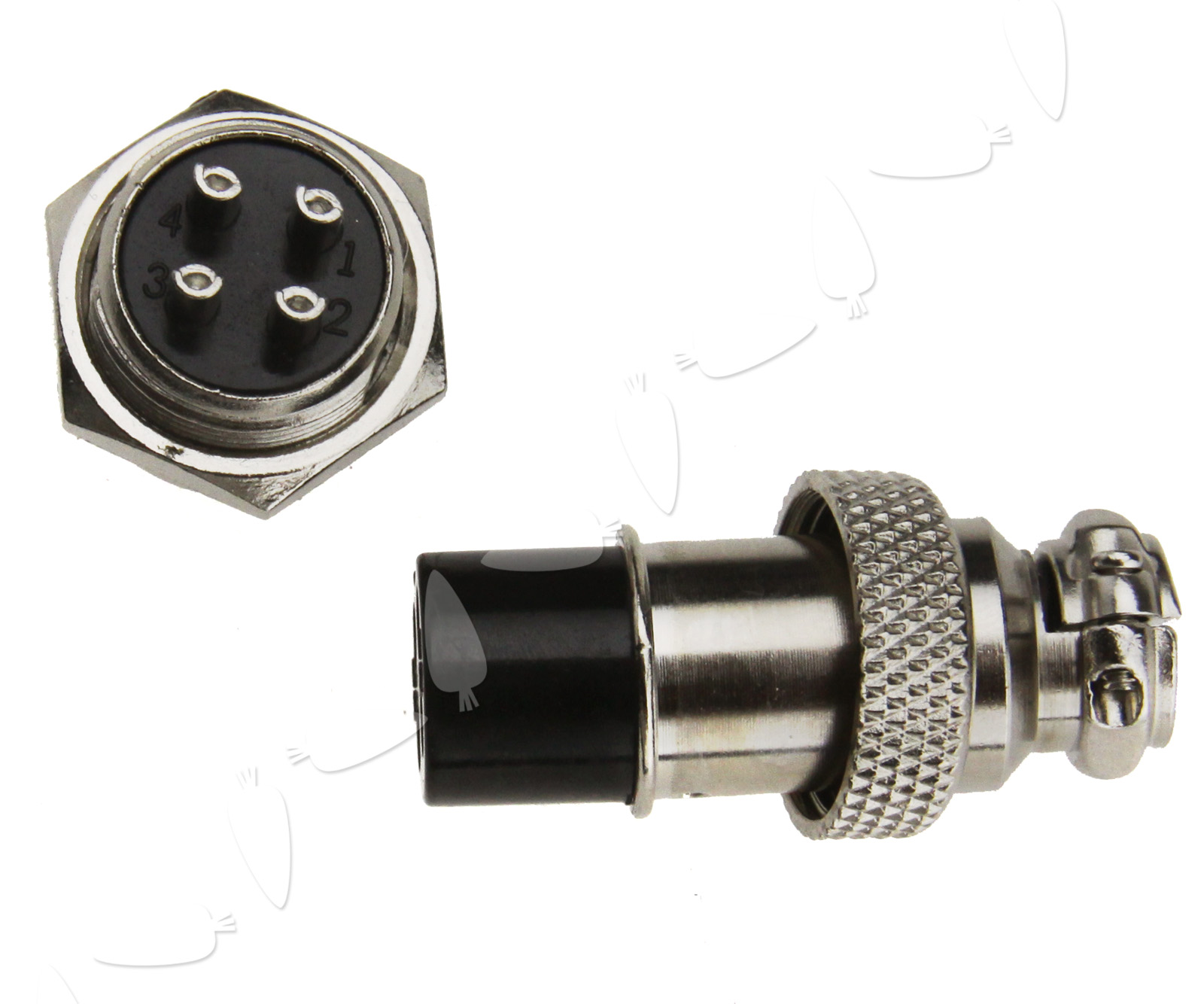 2 Set 4 Pin Electrical Circular Aviation Plug 16mm Male & Female Connector eBay