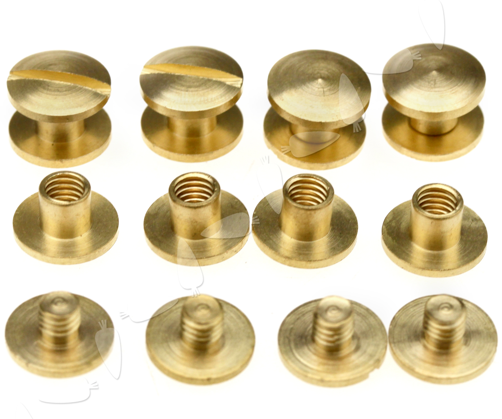 10pcs 4 x 4.5mm Leather Craft Flat Belt Screw Brass Solid Rivets Stud Head eBay