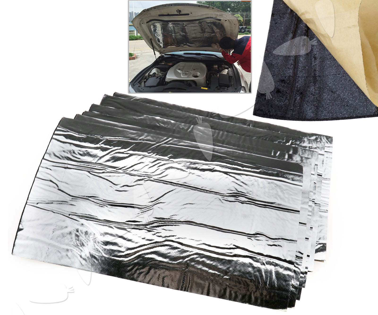 Glass Fibre Car Engine Bay Insulation Noise Hood Sound Proofing