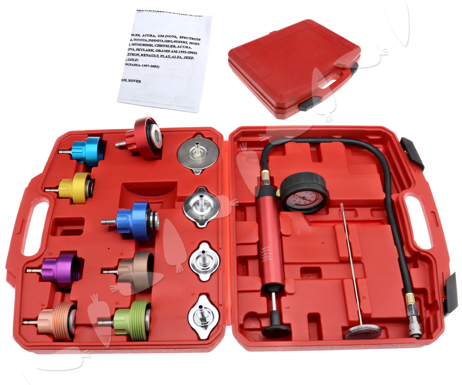 Radiator Pressure Tester Cooling System Gasket Test Detector Tool Kit