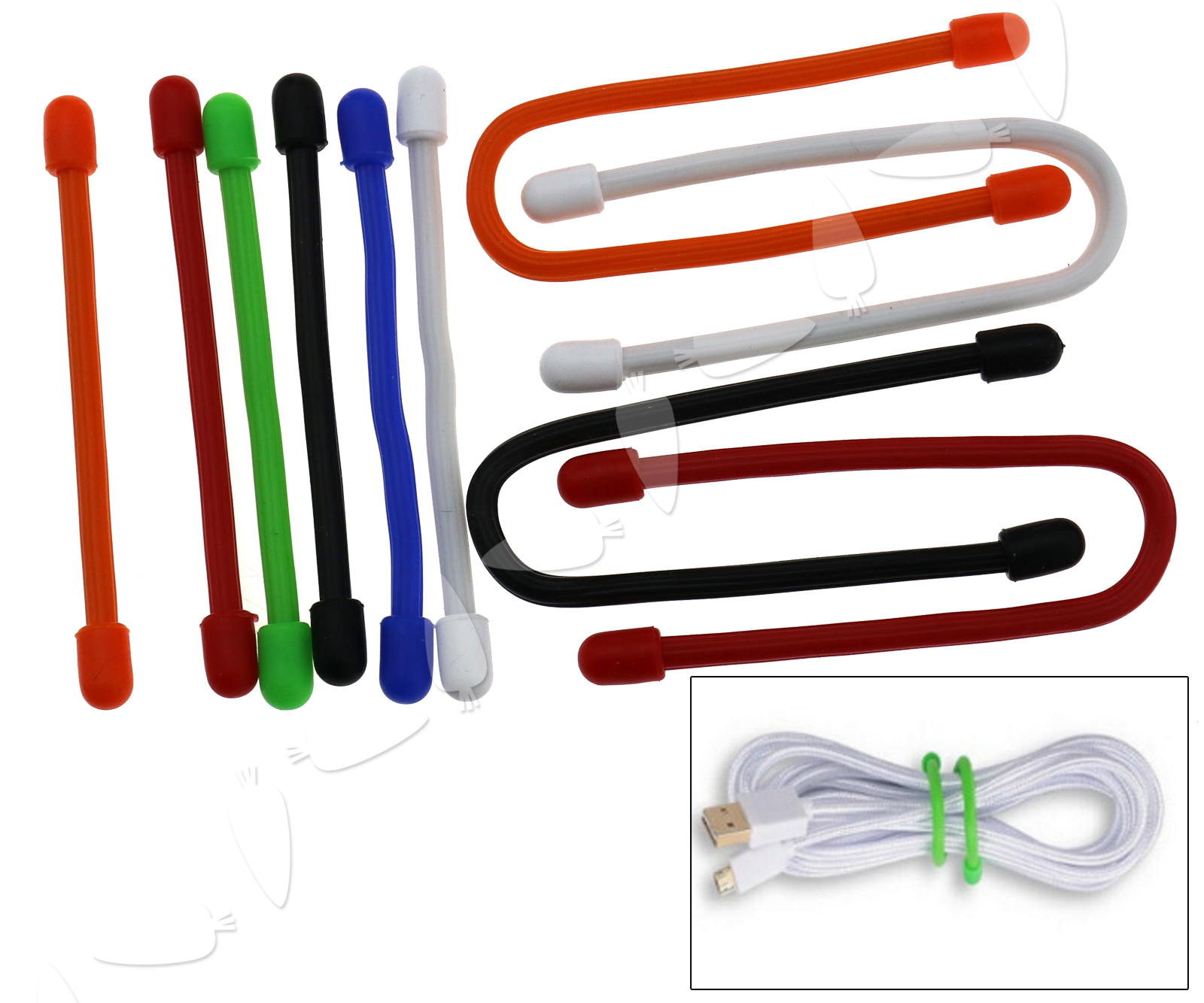 Rubber Twist Ties Reusable Gear Dia. 4mm For Cable( 6PCS 3 Inch &4PCS 6 Inch) eBay