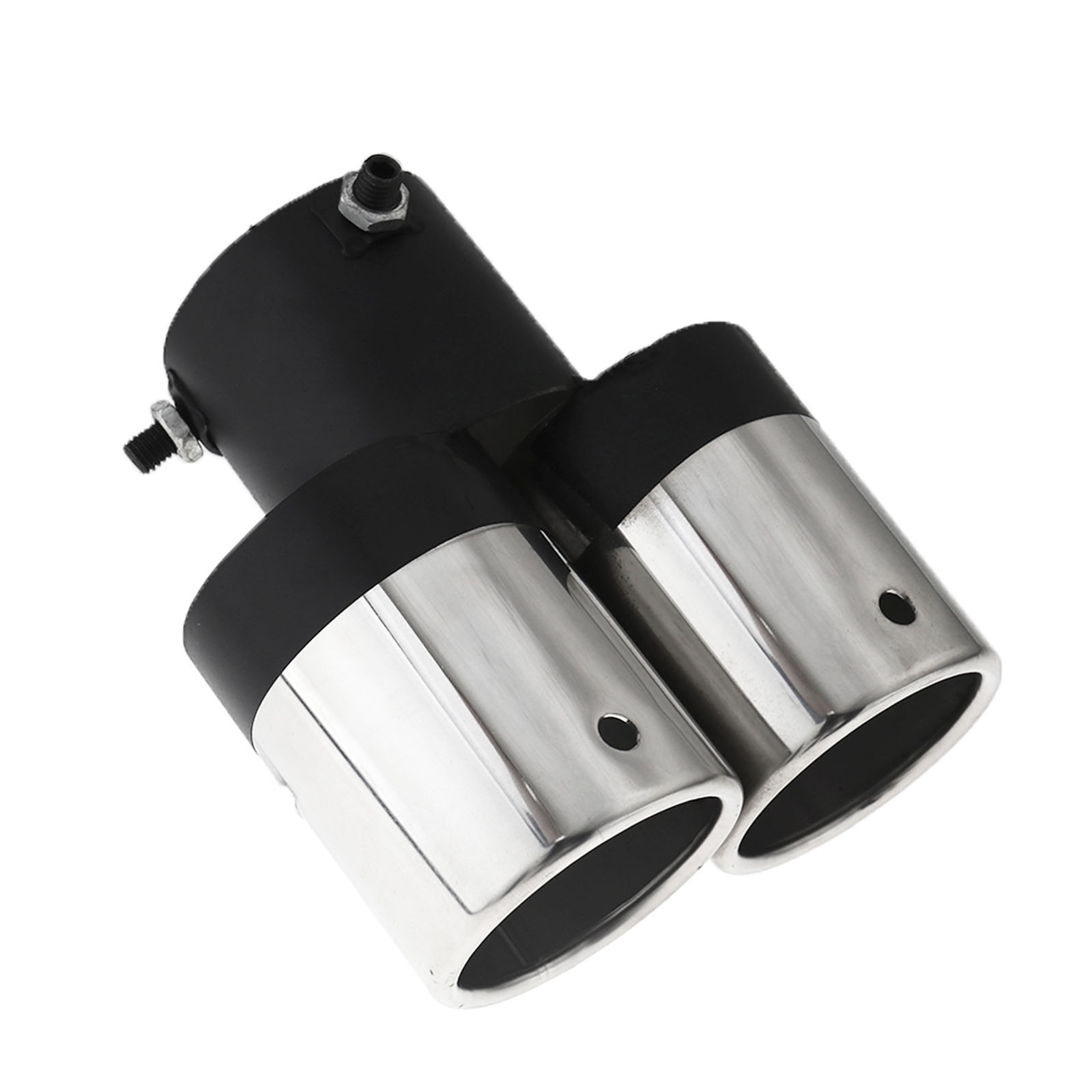 60mm Universal Stainless Steel Twin Dual Muffler Exhaust Tips Chrome