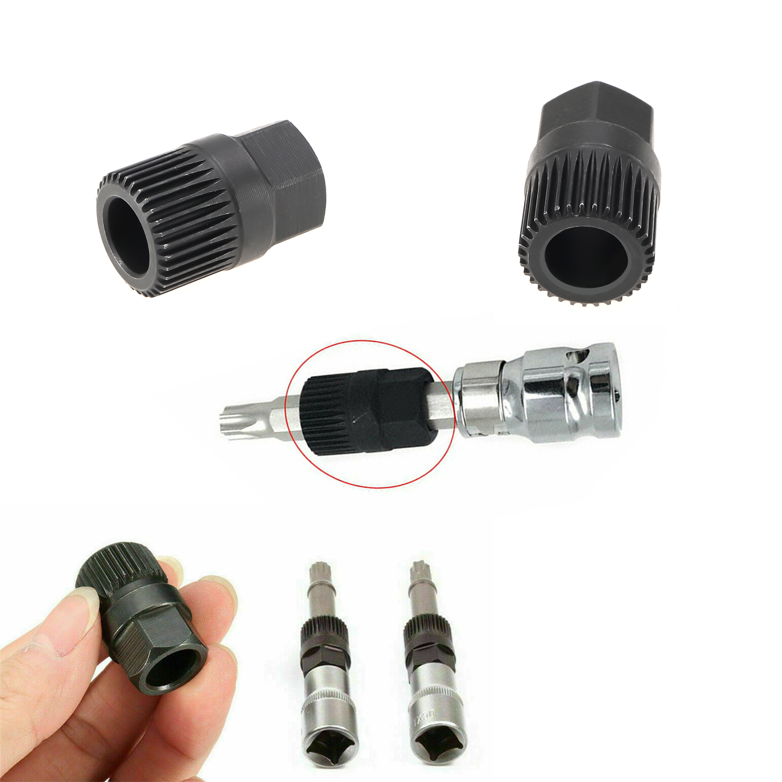 ALTERNATOR CLUTCH FREE WHEEL PULLEY REMOVAL TOOL 33 SPLINE VW AUDI FORD