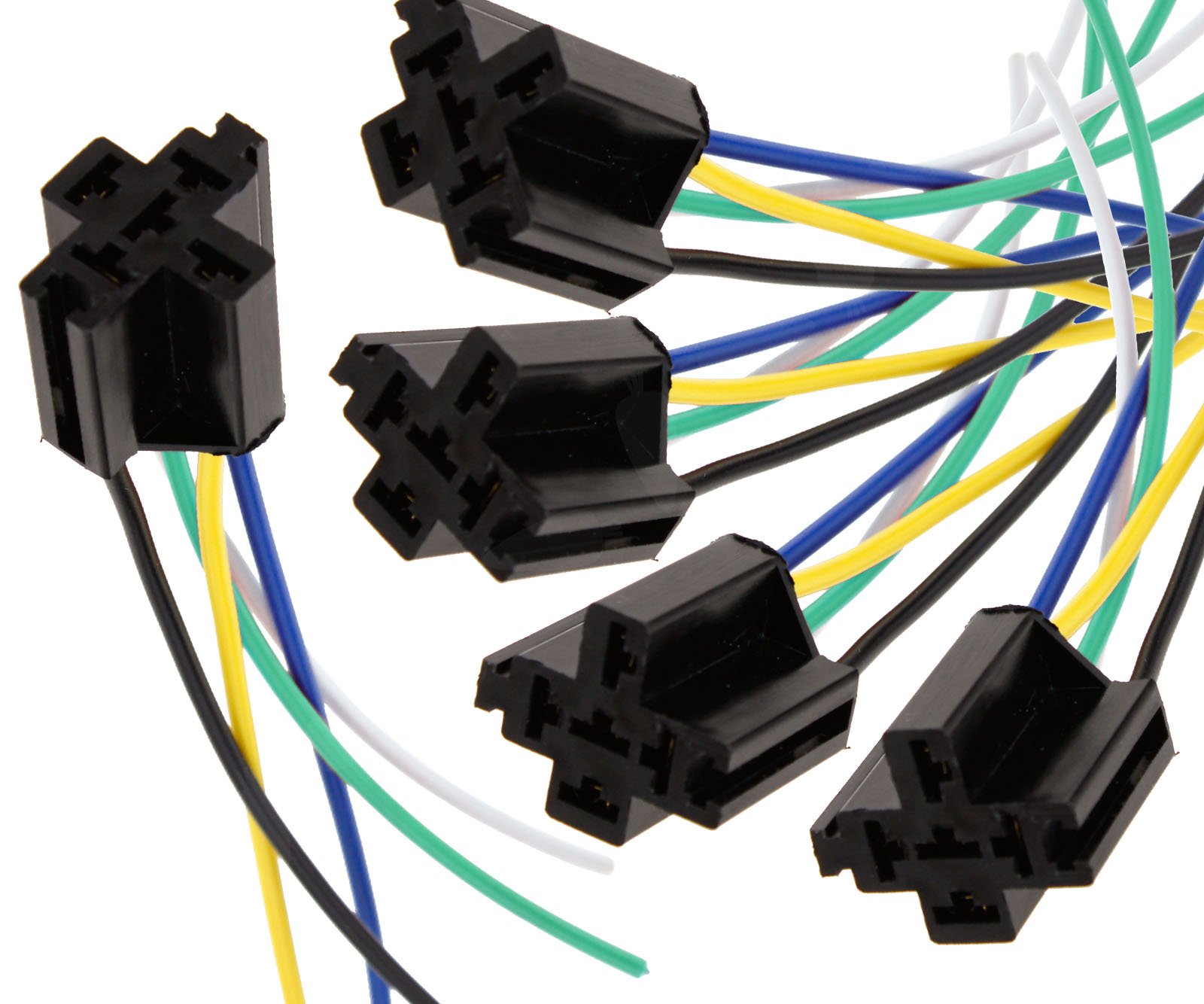 5 Pcs Pre Wired 5 Pin Car Bike Relay Mounting Base Harness