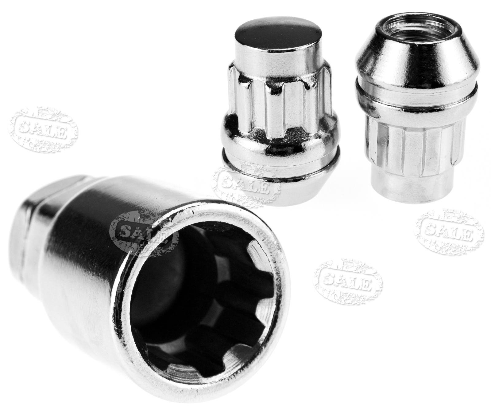 4x M12*1.5 Alloy Wheel Lock Nuts for Ford Focus Fiesta + Removal Key