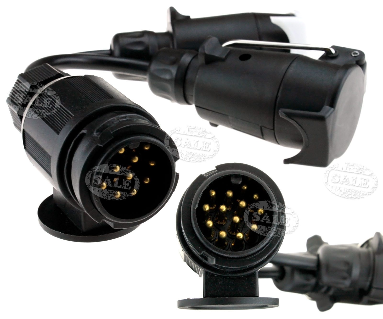Caravan Towing Euro Plug 13 Pin to 12N 12S 7 pin Sockets Conversion ...
