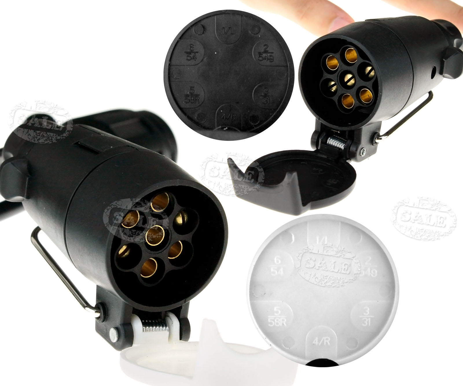 13 Pin Euro Plug to 12N 12S 7 pin Sockets Caravan Towing Conversion ...