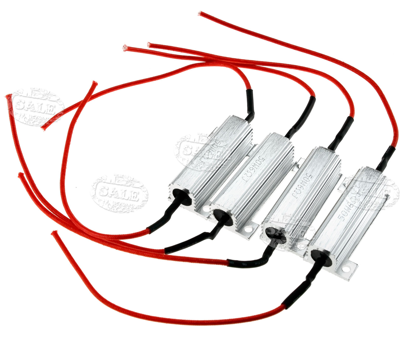 4 Pieces 50W 6Ω LED Indicator Flash Rate Relay Load Resistor Bulbs Ballast New