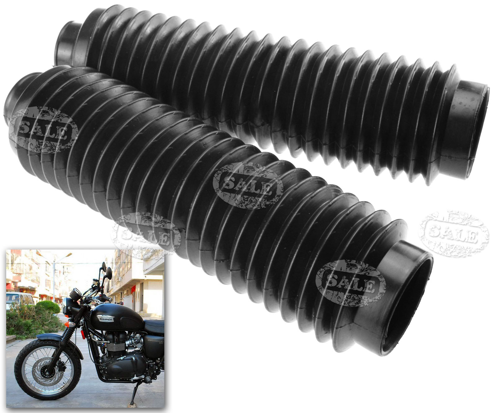 240mm x 30mm Motorcycle Fork Rubber Gaiters Boots Black New eBay