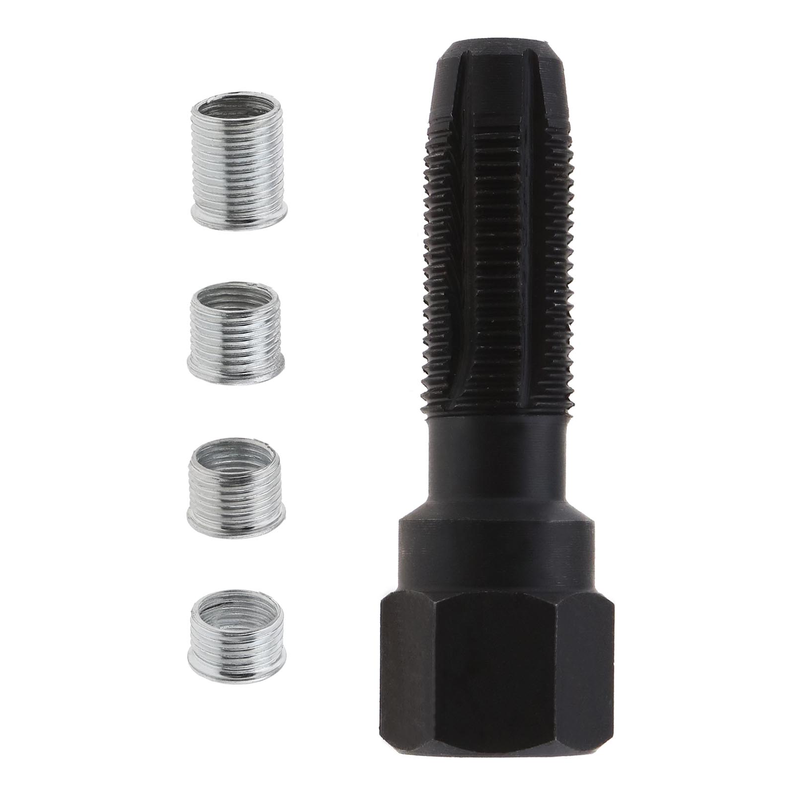 14MM Spark Plug Repair Kit 4 Inserts Helicoil Thread Reamer Tap Repair