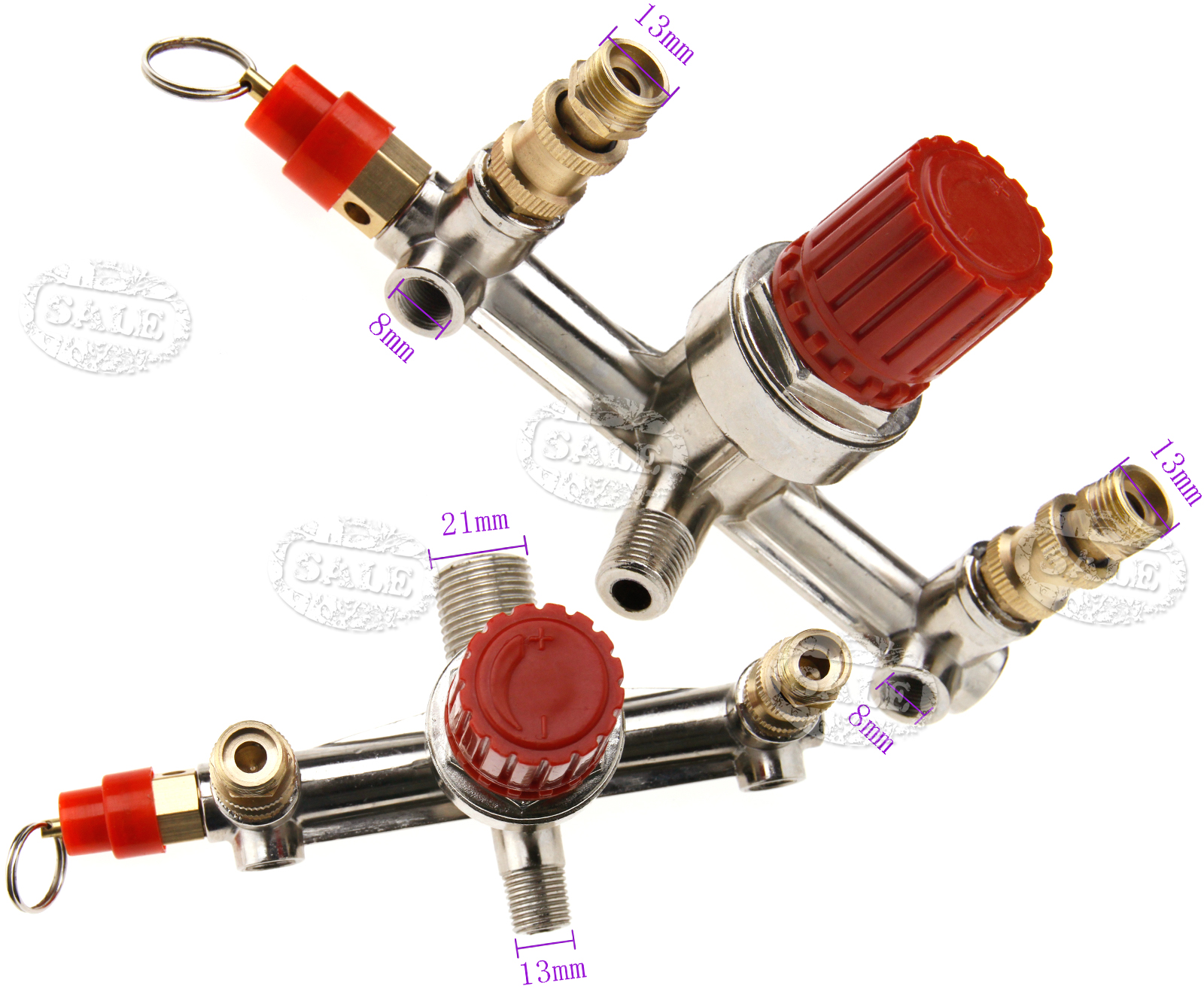 High Quality Air Compressor Double Outlet Tube Pressure Regulator Valve Switch eBay