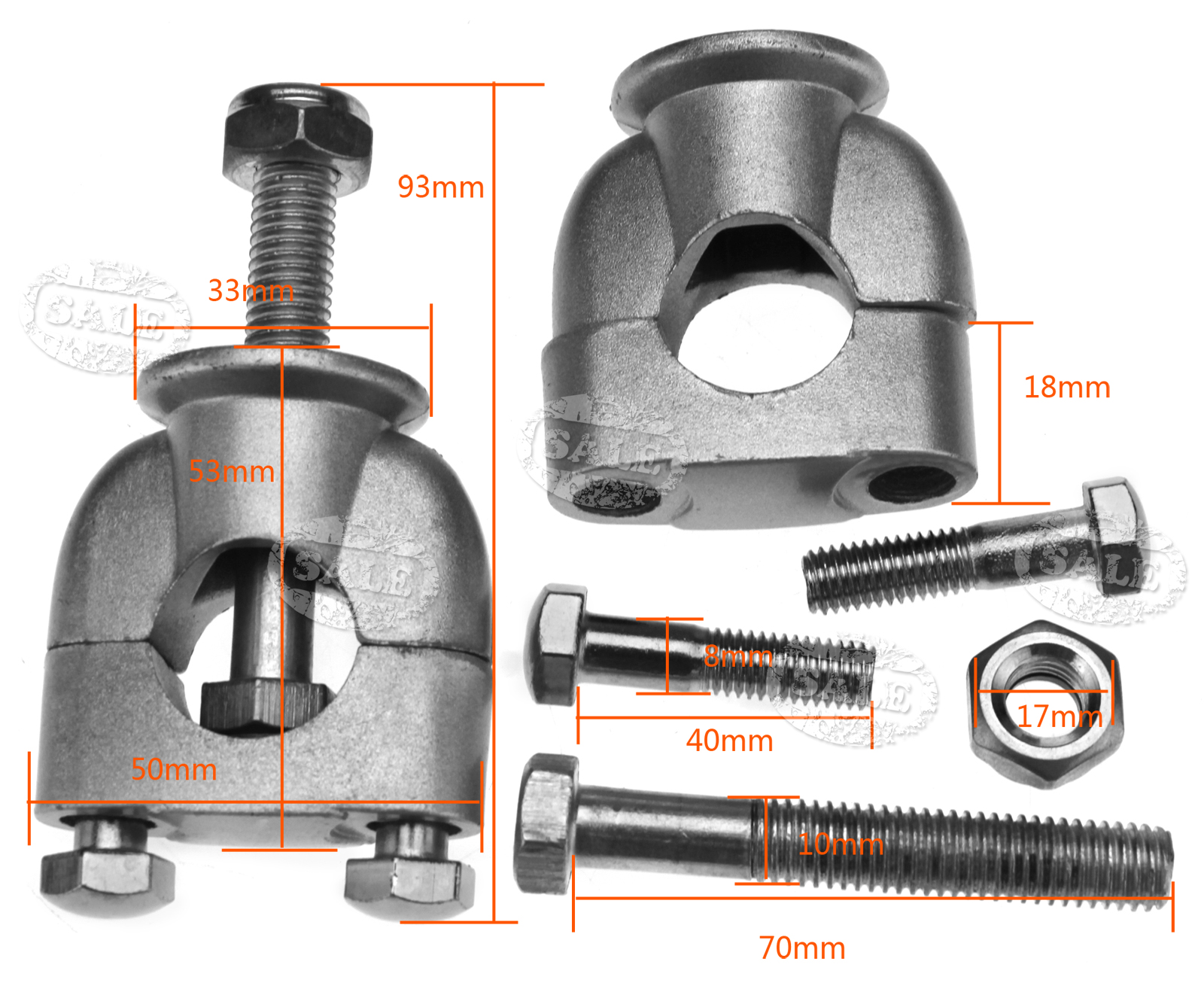 2pcs 22mm 7/8" Handlebar Riser Mount Clamps Motorcycle Dirt Bike ATV eBay