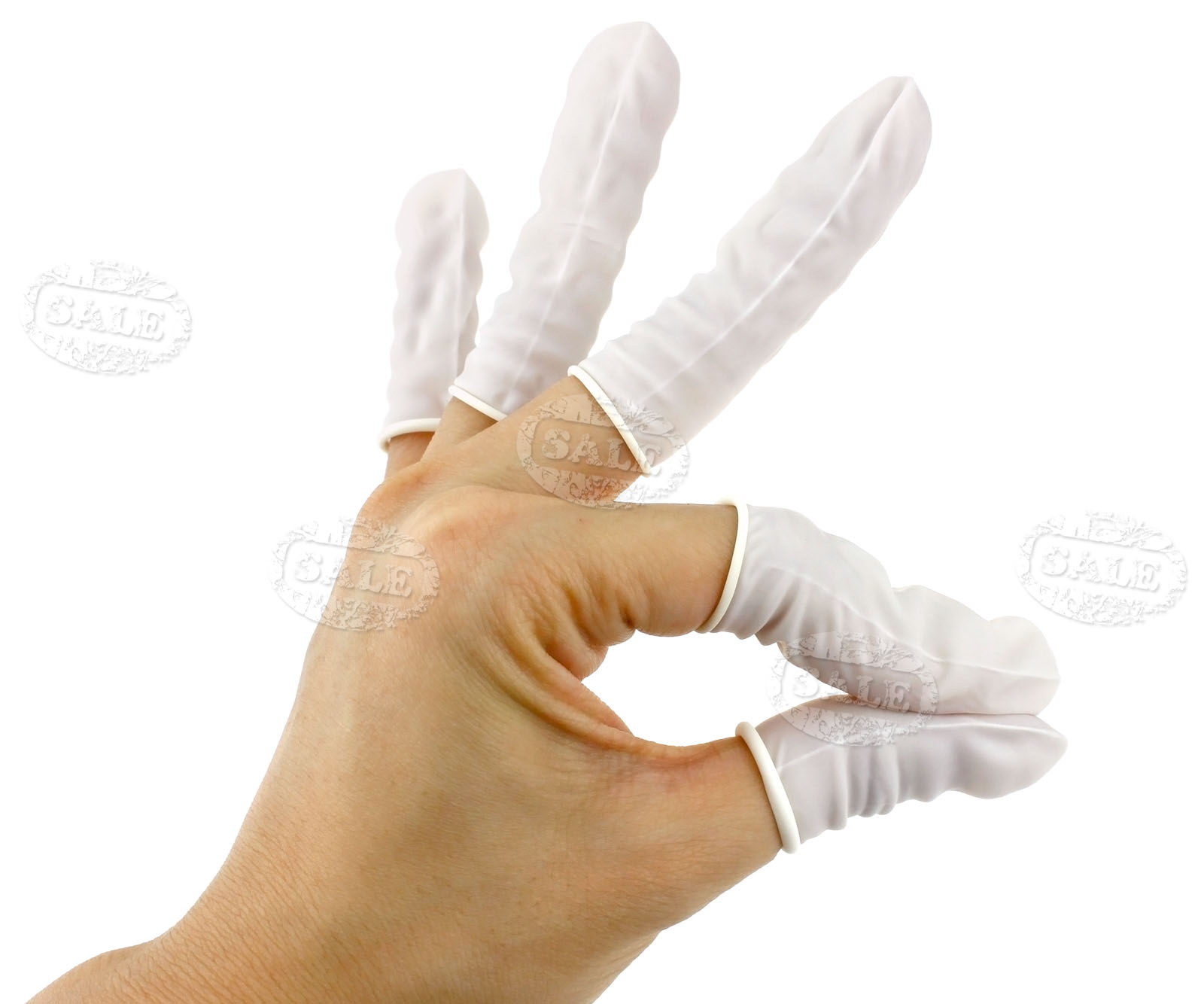 300pcs Nail Art Latex Fingertips Protective Small Rubber Gloves Finger