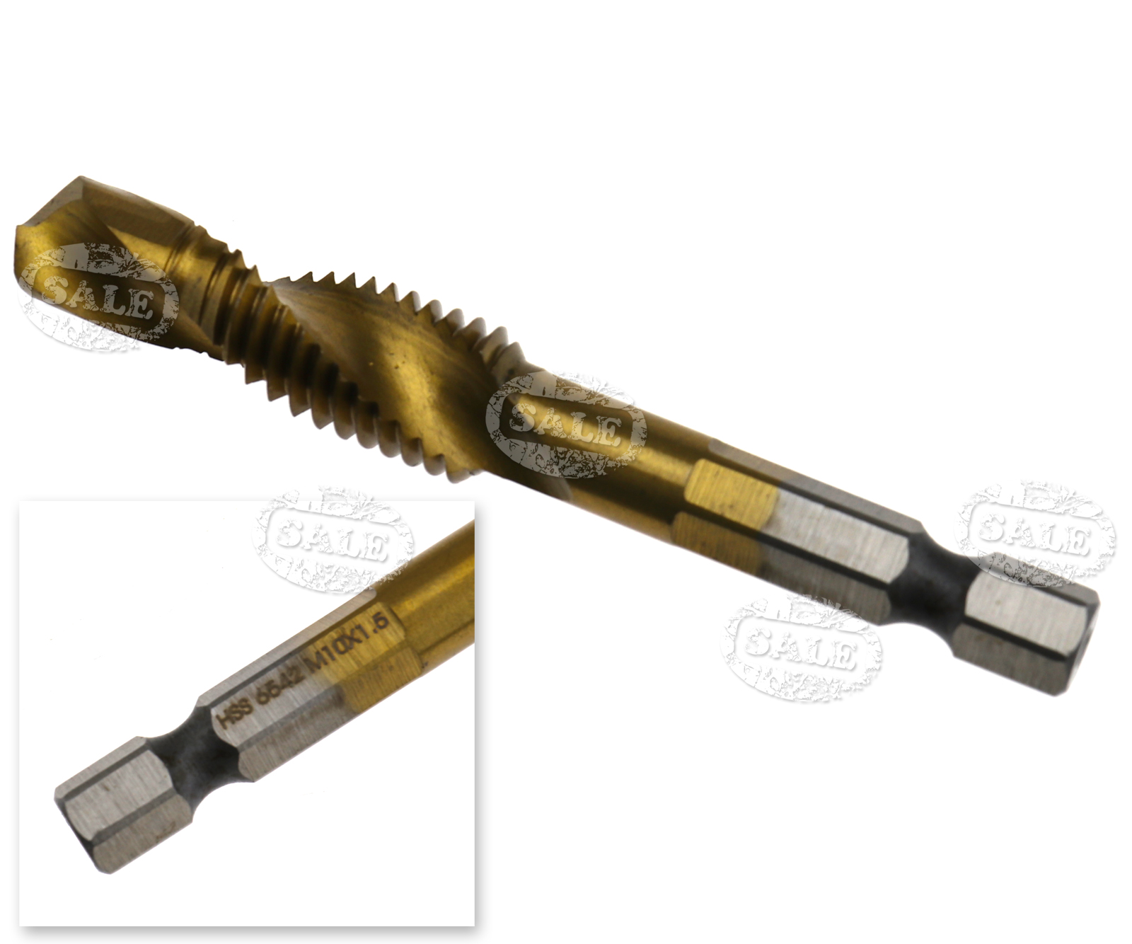 HSS Drill Tap Countersink Deburr M10 Metric Combination Drill Tap Bit