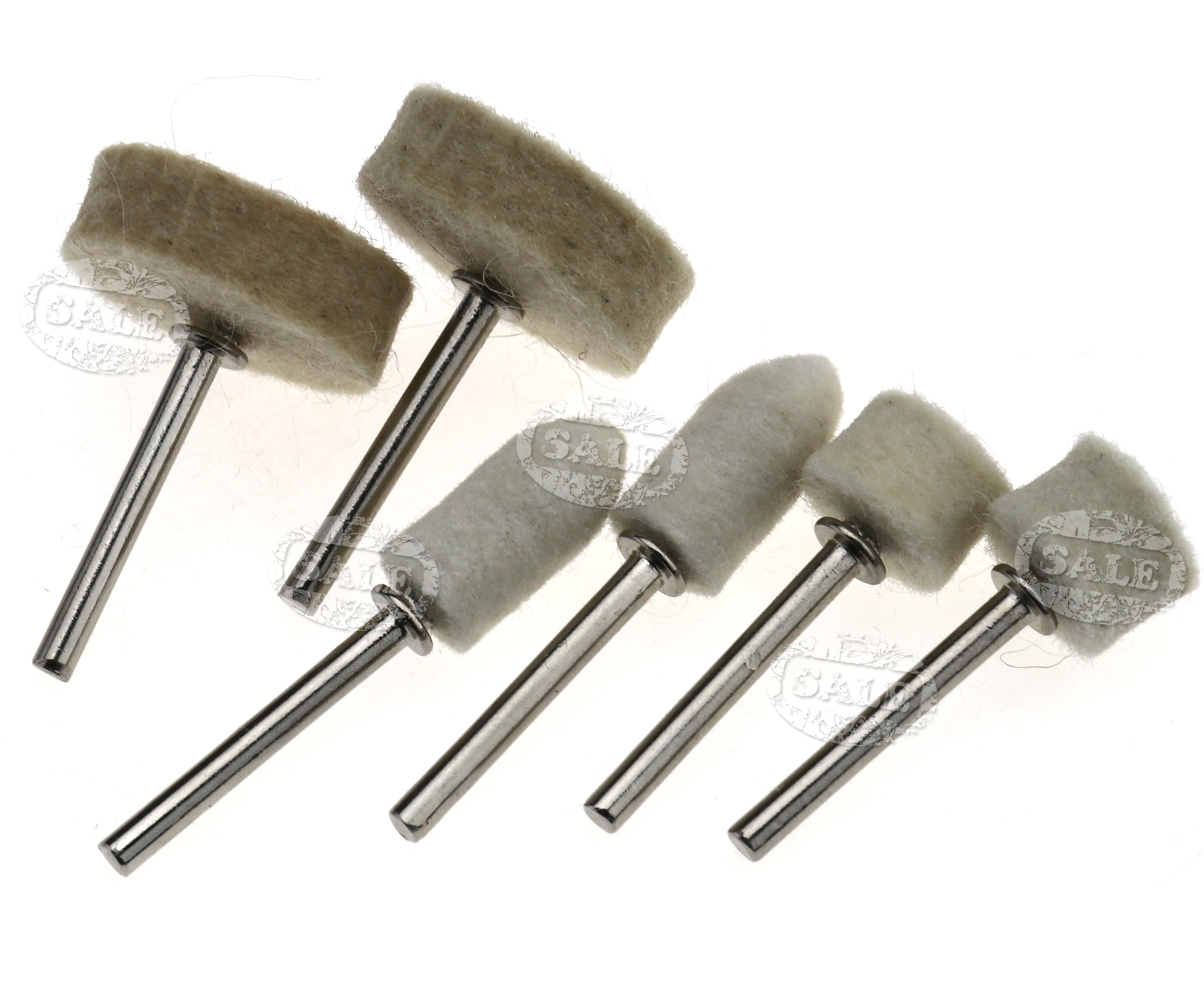 90 x Wool Felt Polishing Buffing Round Wheel Tool & Shank For Dremel