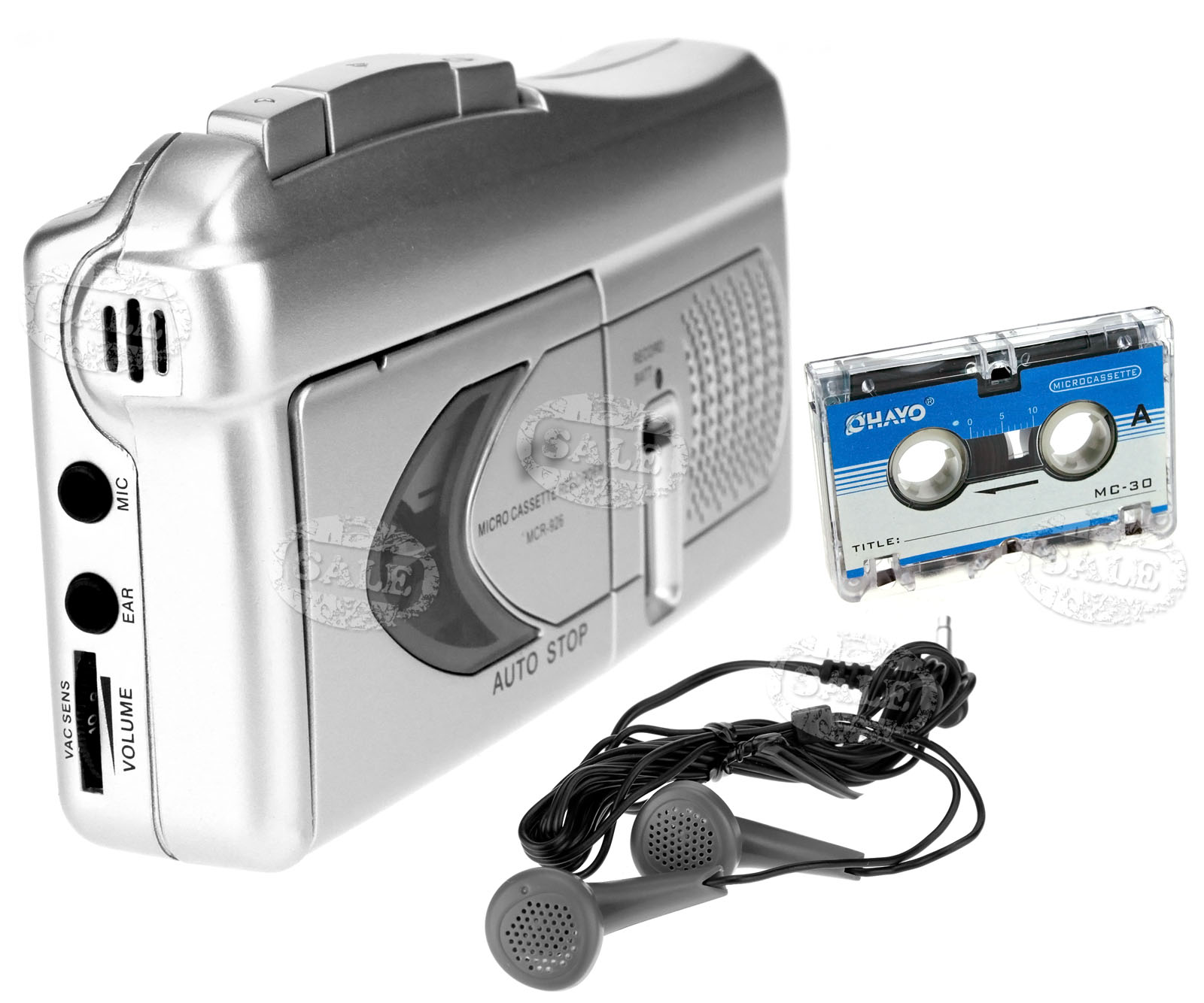 MICRO CASSETTE RECORDER VOICE ACTIVATED SPEAKER DICTAPHONE PLAYER WITH