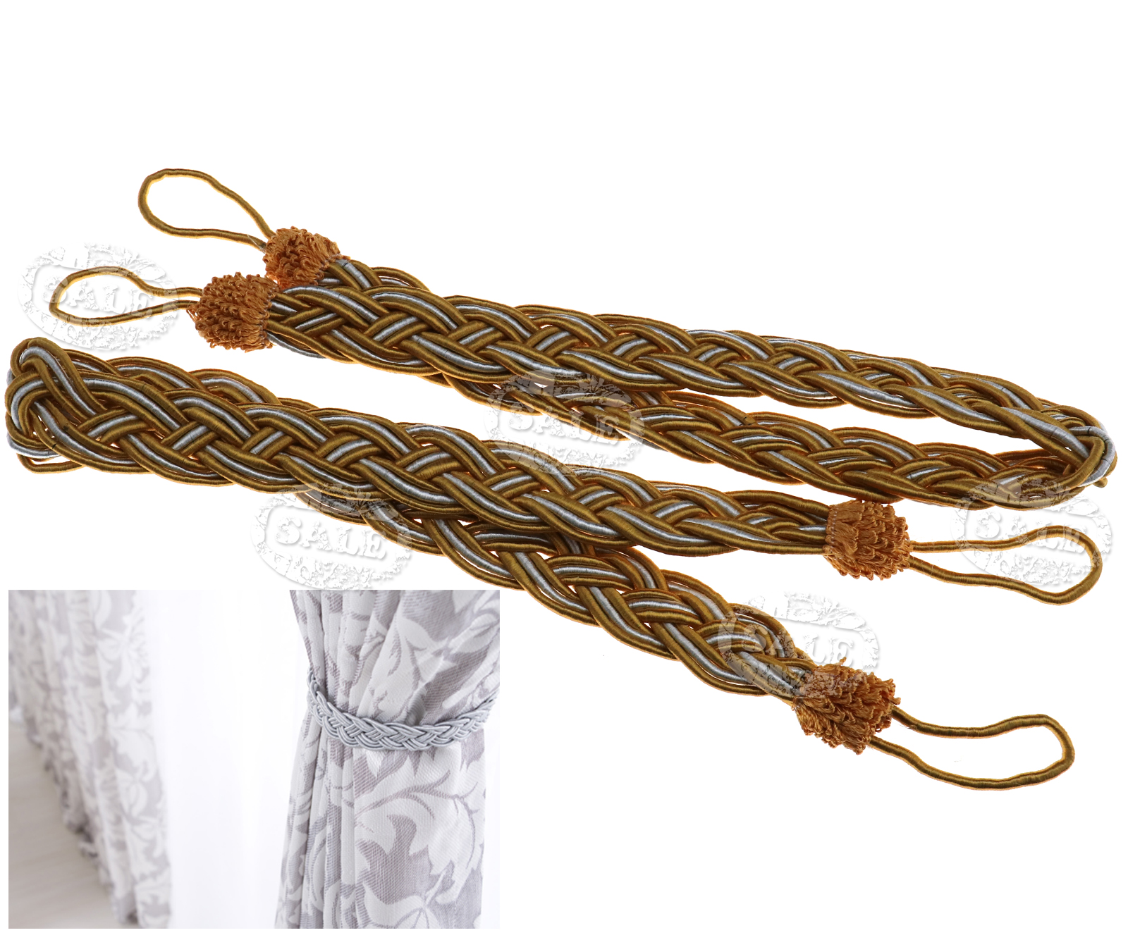 Curtain Tie Backs Braided Satin Rope Tiebacks Holdbacks Curtain