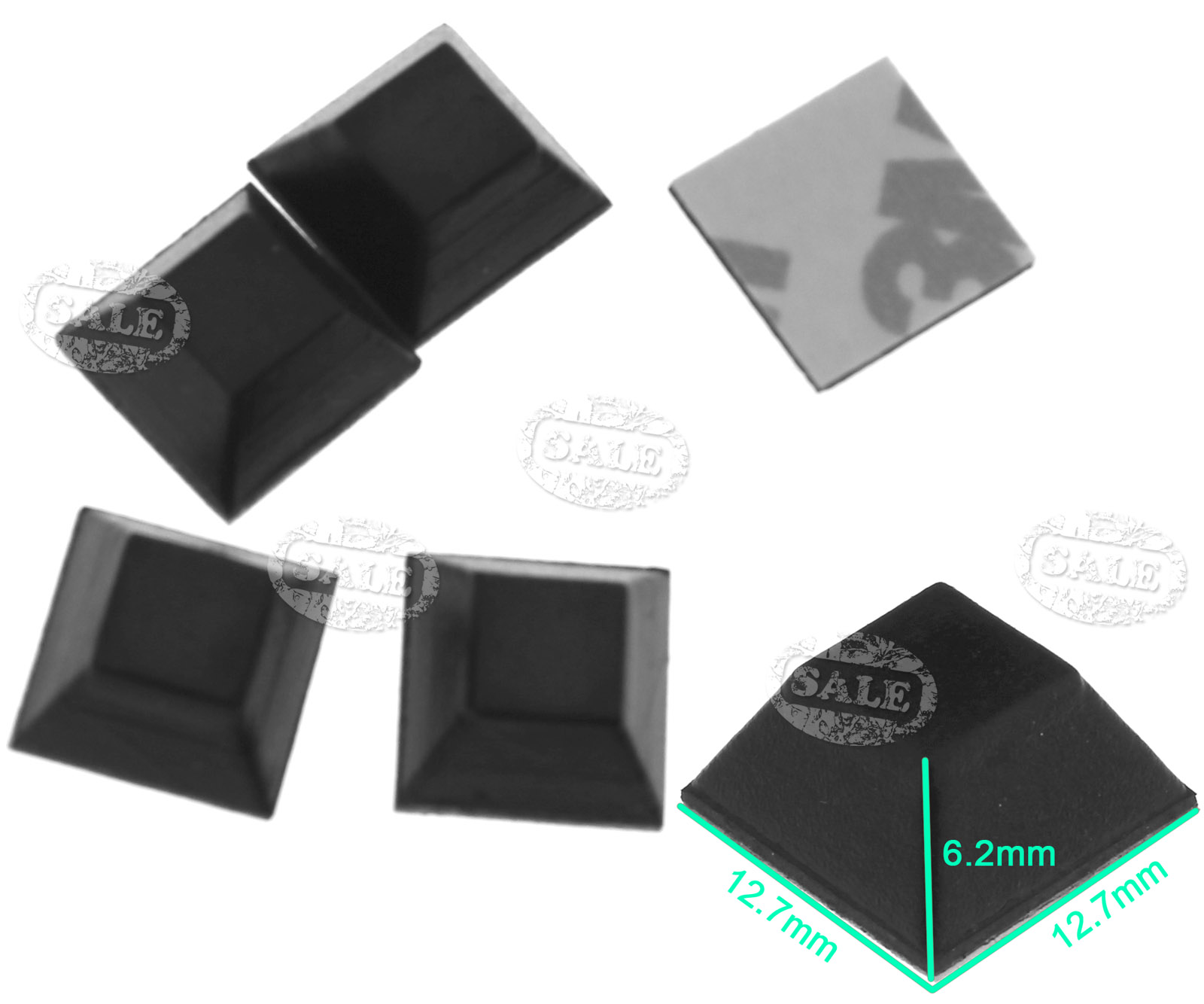 50 Self Adhesive Rubber Bumper Stops Door Furniture Drawer Pad