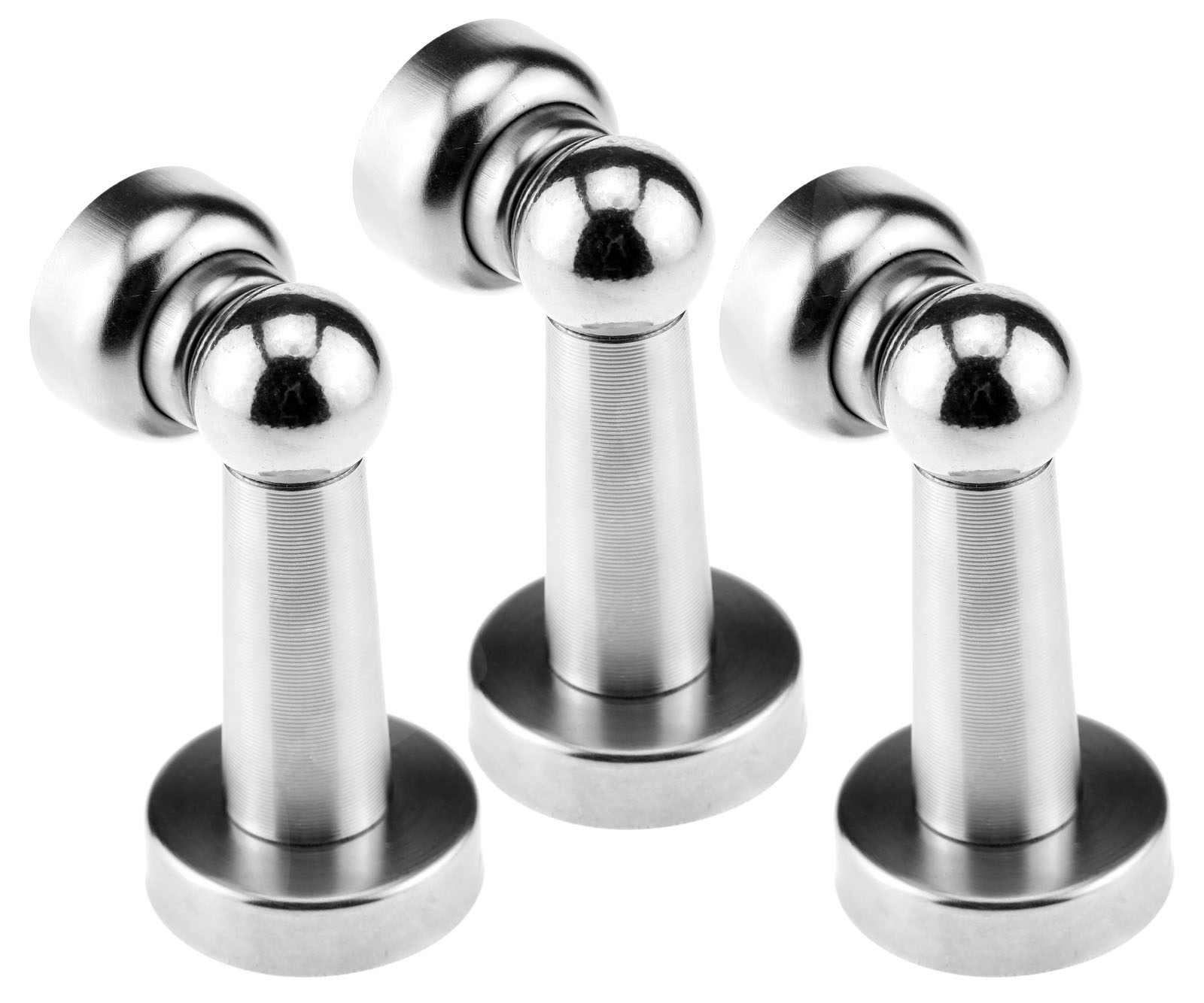 3 x Stainless Steel Door Stop Stopper Catch Avoid Back