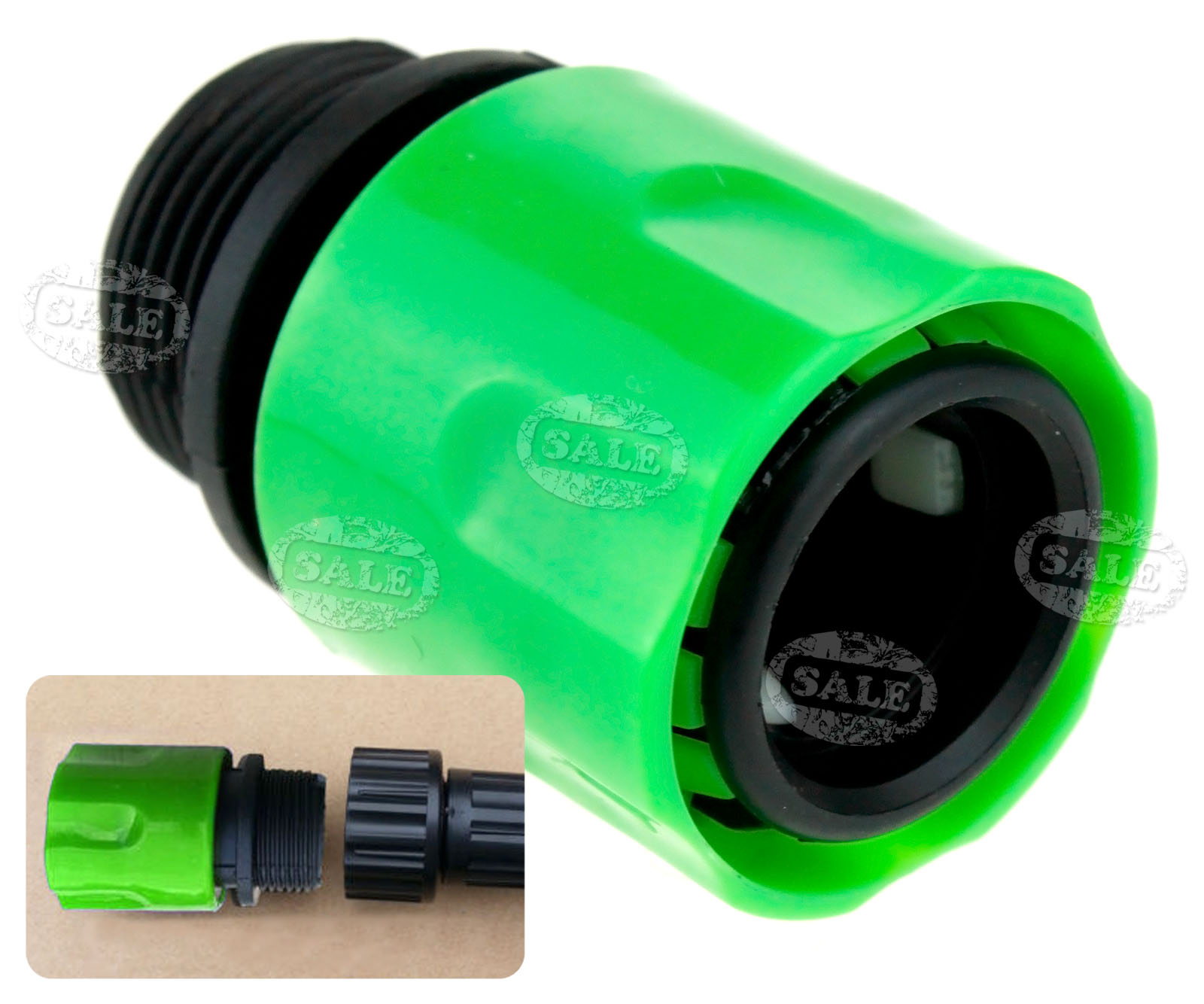 2x Garden Tap Spray Stretch Quick Connect Fitting Hose Adaptors