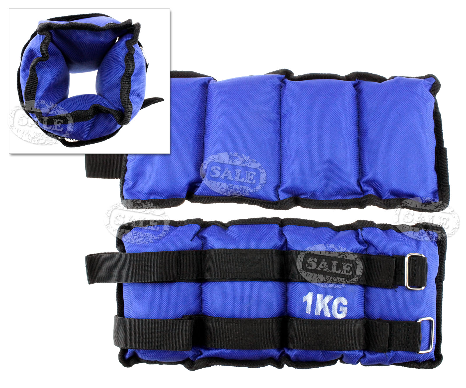 Pair of Gym Wrist Ankle Weights Exercise Training Velcro straps 0.5/1kg