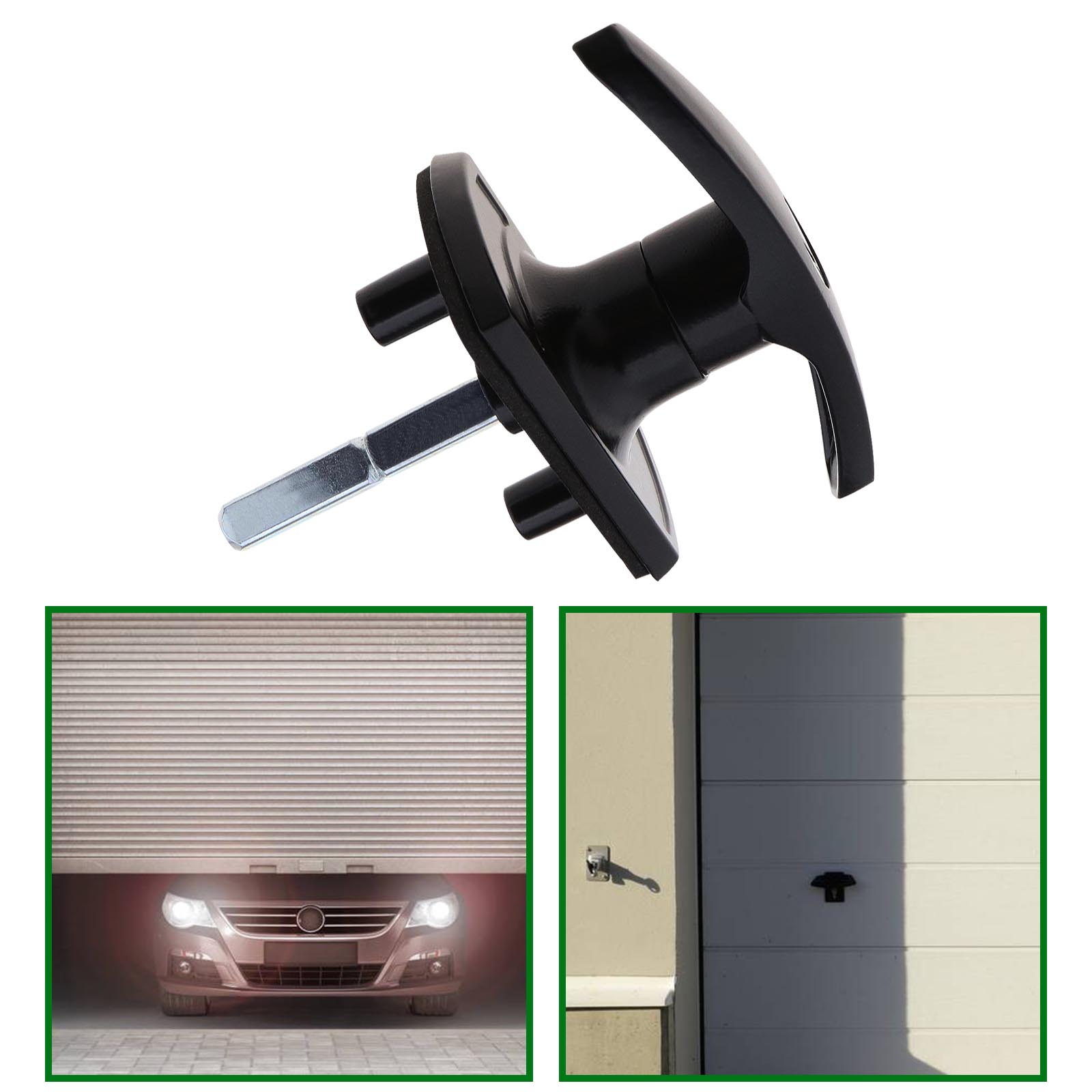 Black THandle Garage Door Guard Lock 35mm Fixing Spigots 50mm Shaft