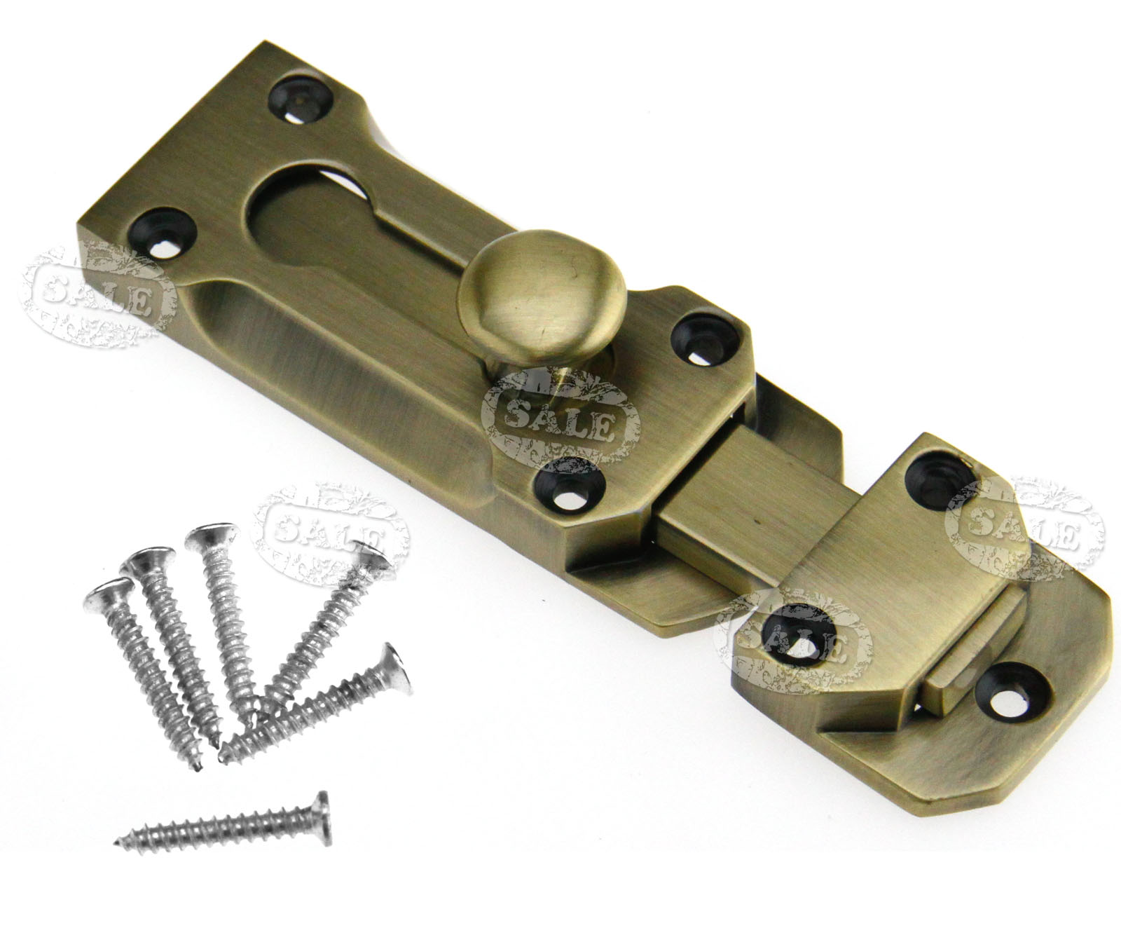 100mm Zinc Alloy Slide Door Bolt Barrel Lock Catch Antique Brass Colour