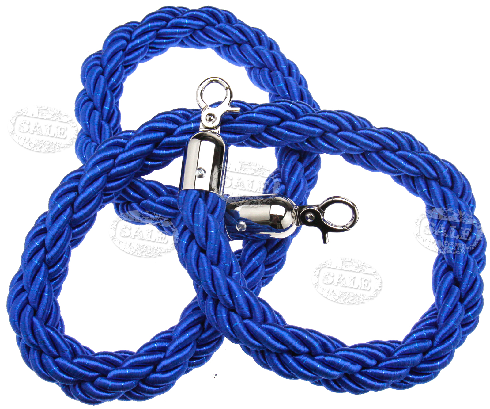 Blue Twisted Barrier 1.5M Rope Queue Divider Crowd Control Stanchion eBay