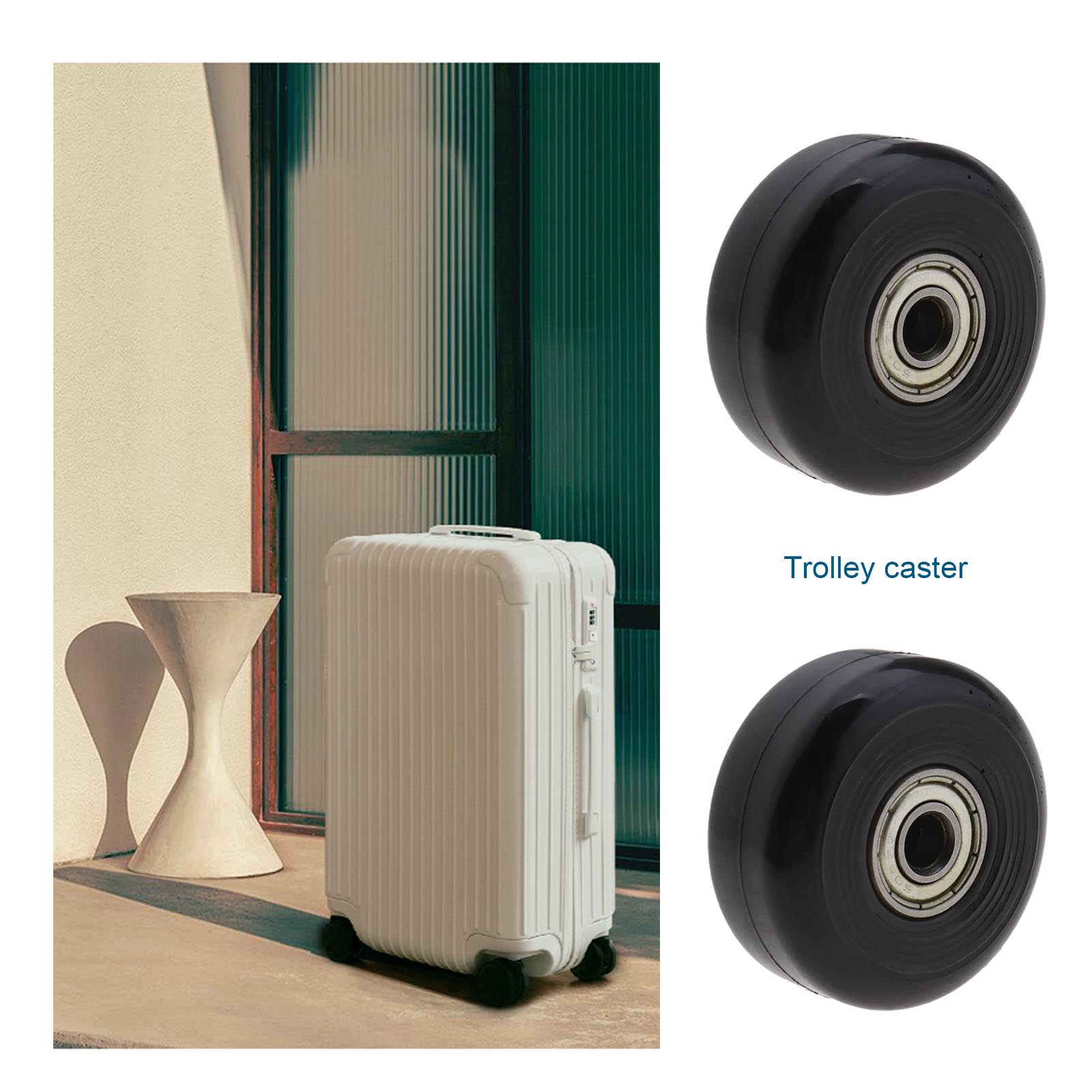 Pair of Luggage Suitcase Wheels Repair Kit 40mm Axles Deluxe