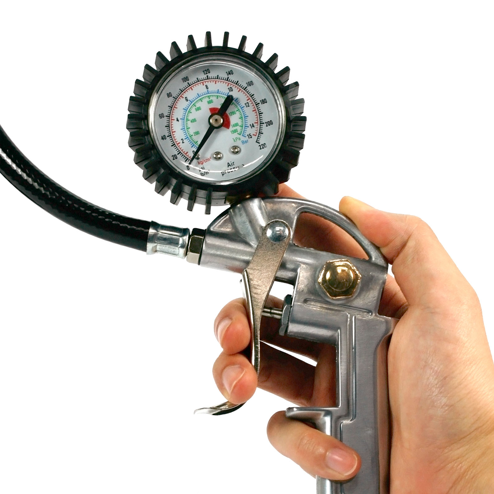 CAR TRUCK TYRE TIRE AIR INFLATOR DIAL PRESSURE METER GAUGE COMPRESSOR