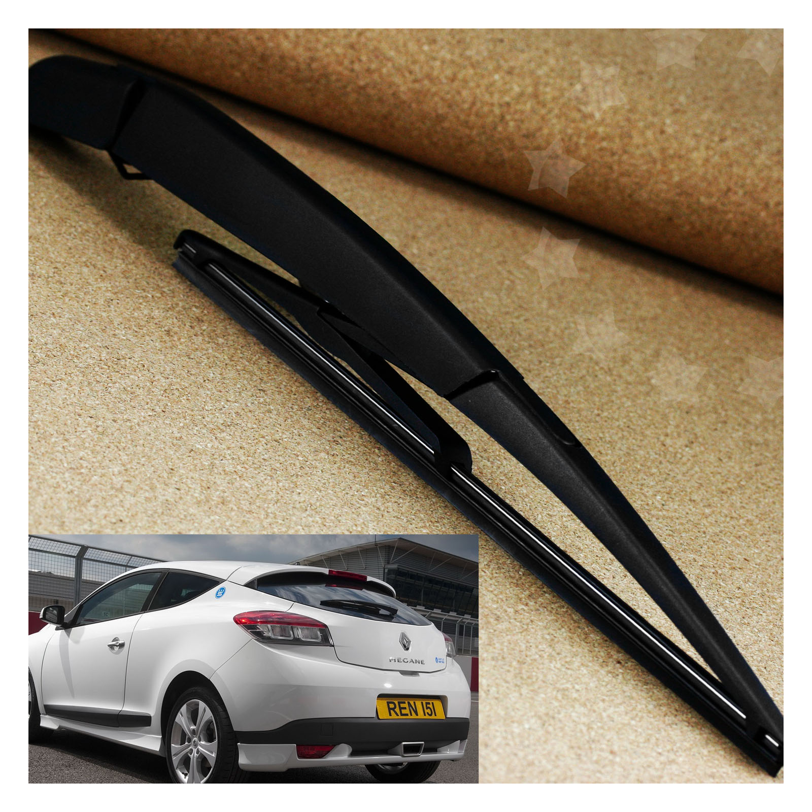 RENAULT CLIO MK2 9805 REAR WINDOW WINDSCREEN WINDSHIELD WIPER ARM + BLADE KIT eBay