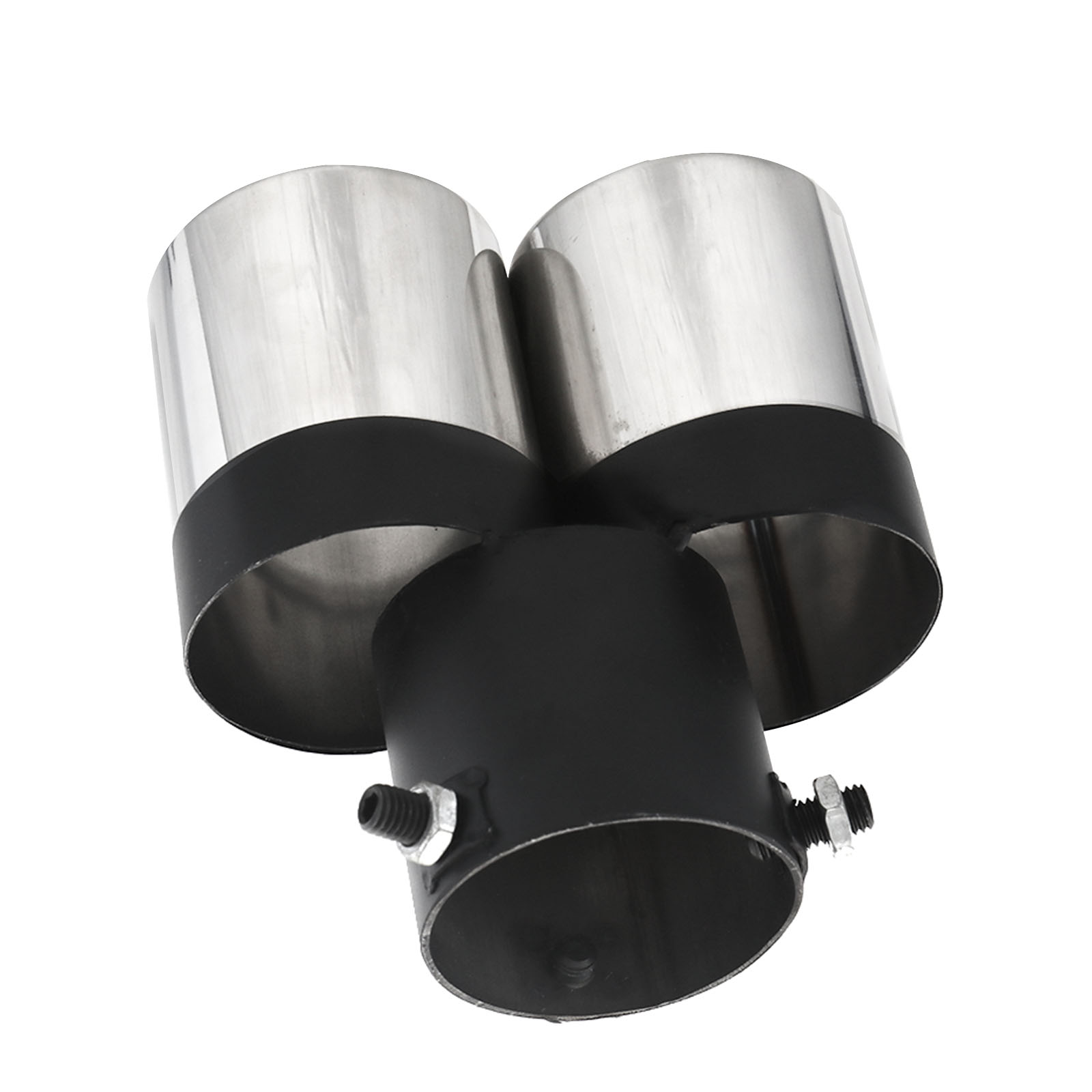 60mm Universal Stainless Steel Twin Dual Muffler Exhaust Tips Chrome