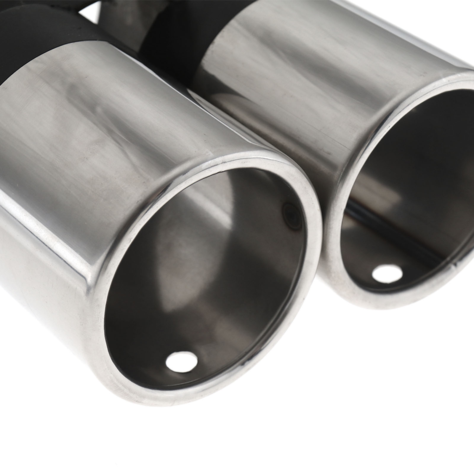 60mm Universal Stainless Steel Twin Dual Muffler Exhaust Tips Chrome