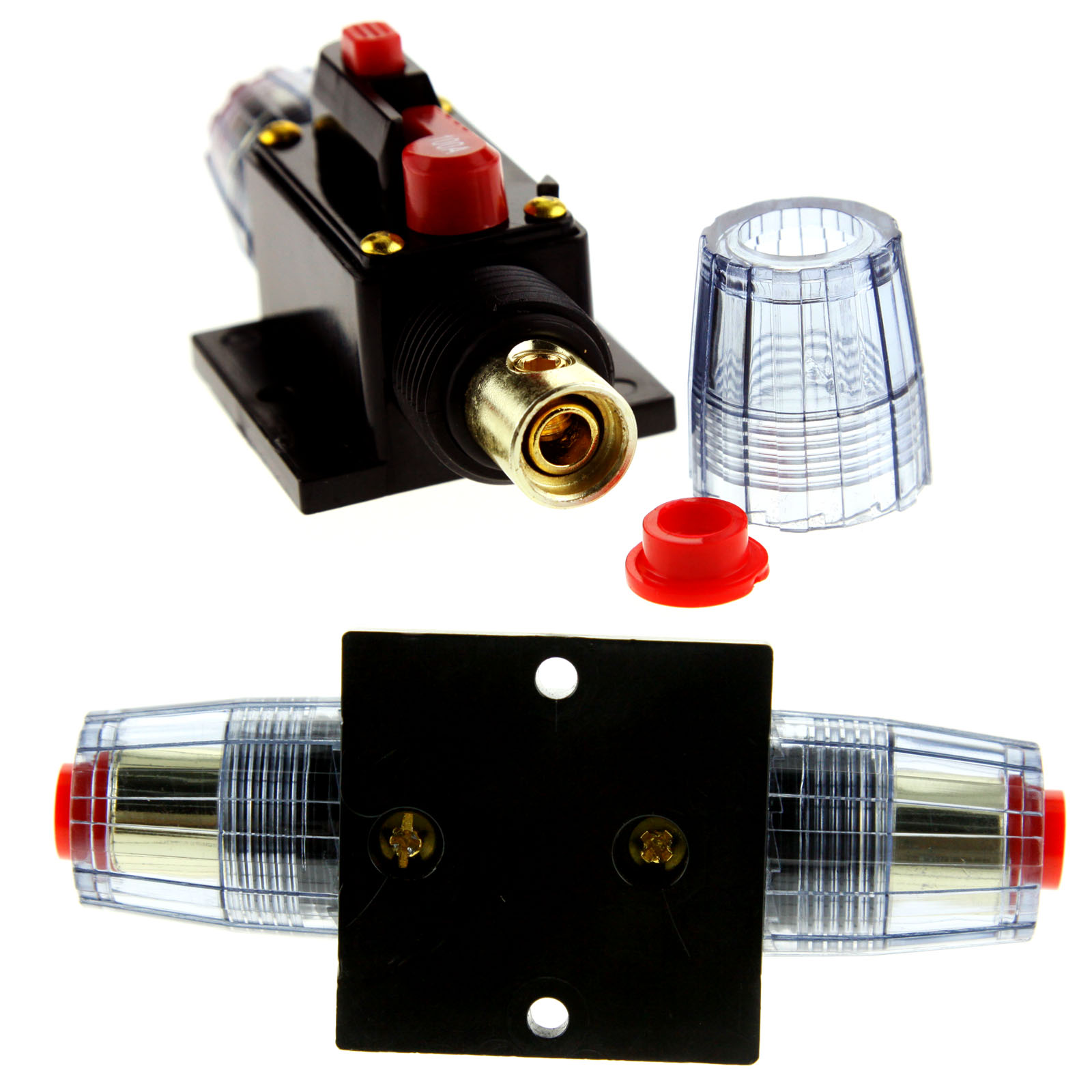 40/60/100AMP Car Audio AGU Style 12V Circuit Breaker Fuse Holder