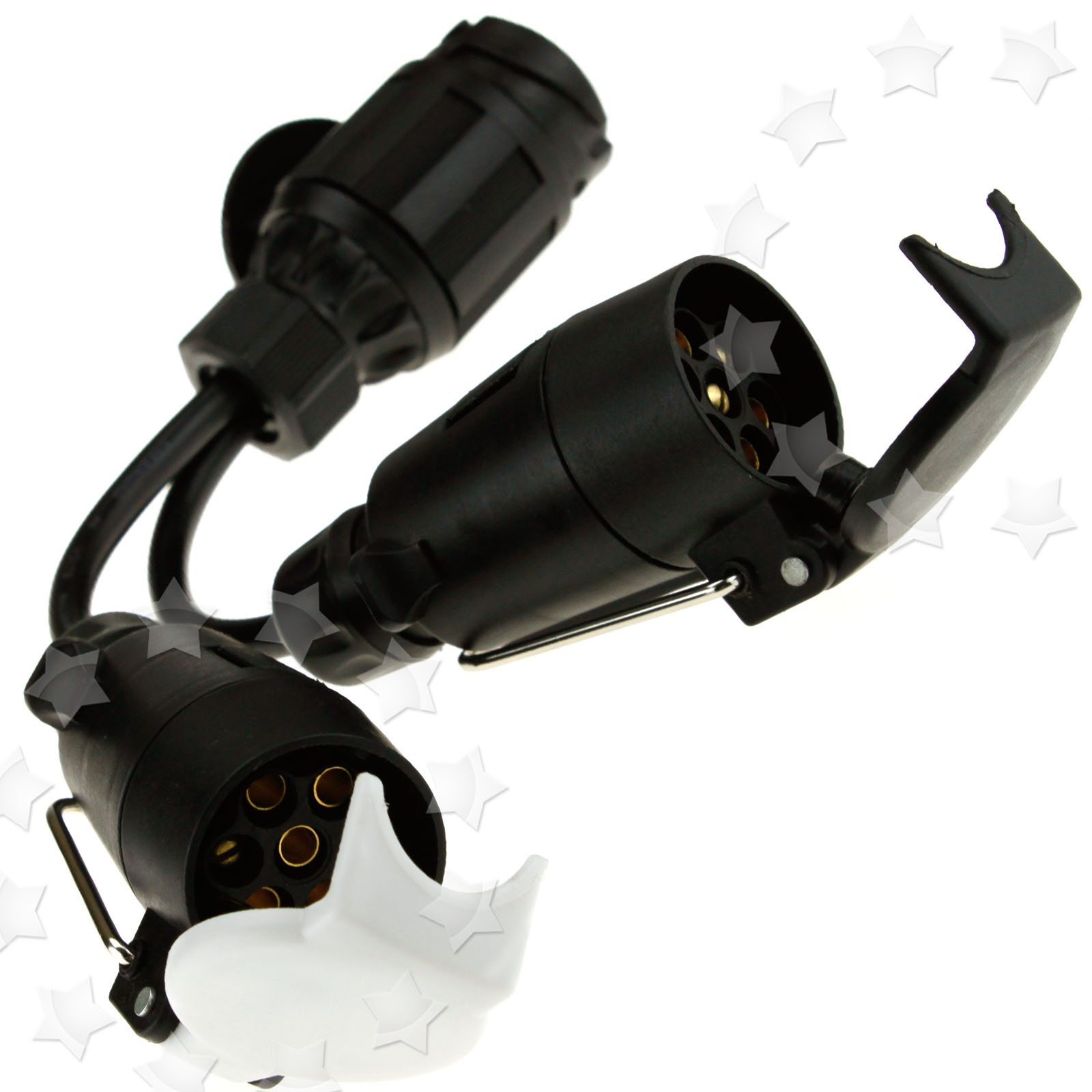 Caravan Towing Conversion 13 Pin Euro Plug to 7 Pin 12N 12S Sockets ...