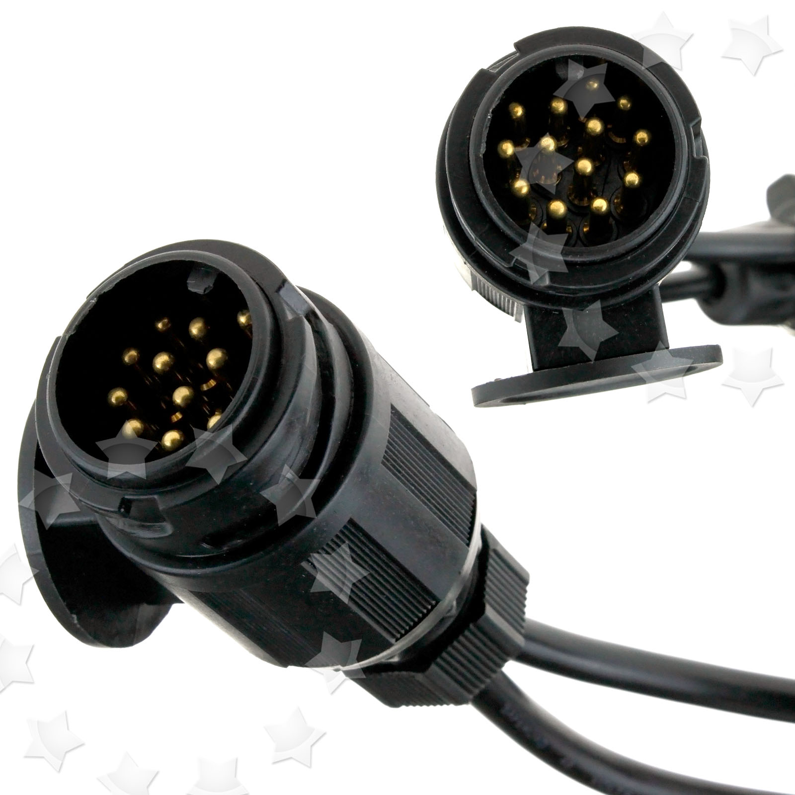 Caravan Towing Conversion 13 Pin Euro Plug to 7 Pin 12N 12S Sockets ...