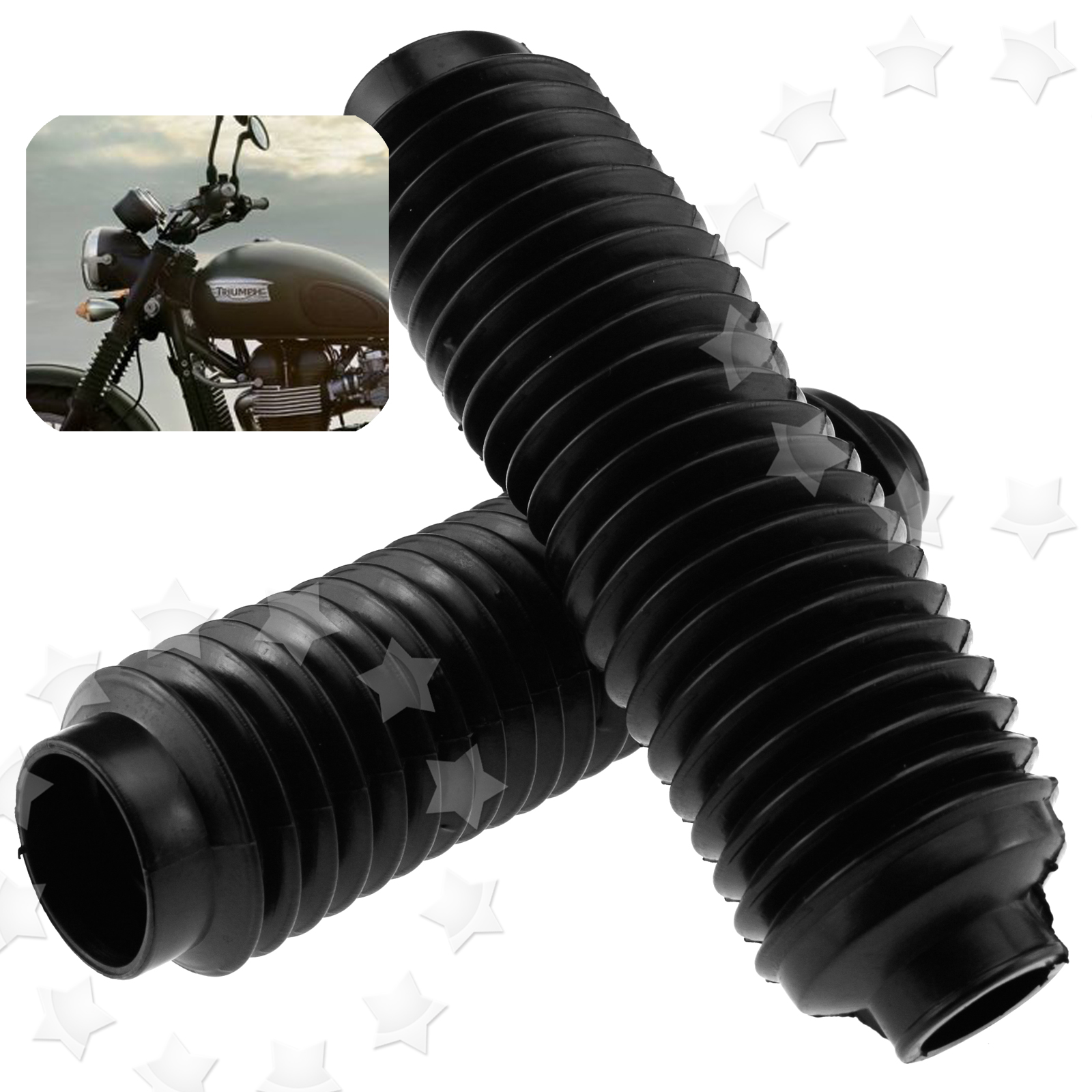 Motorcycle Fork Rubber Gaiters Boots Black 240mm x 30mm New eBay