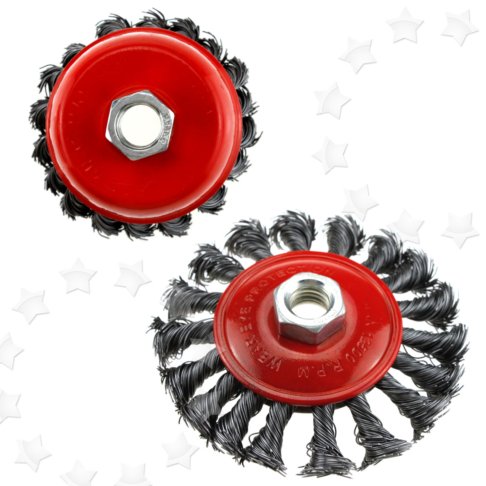 M14 Twist Knot Wire Wheel Cup/Flat Brush Kit for 3 Or 4 inch Angle