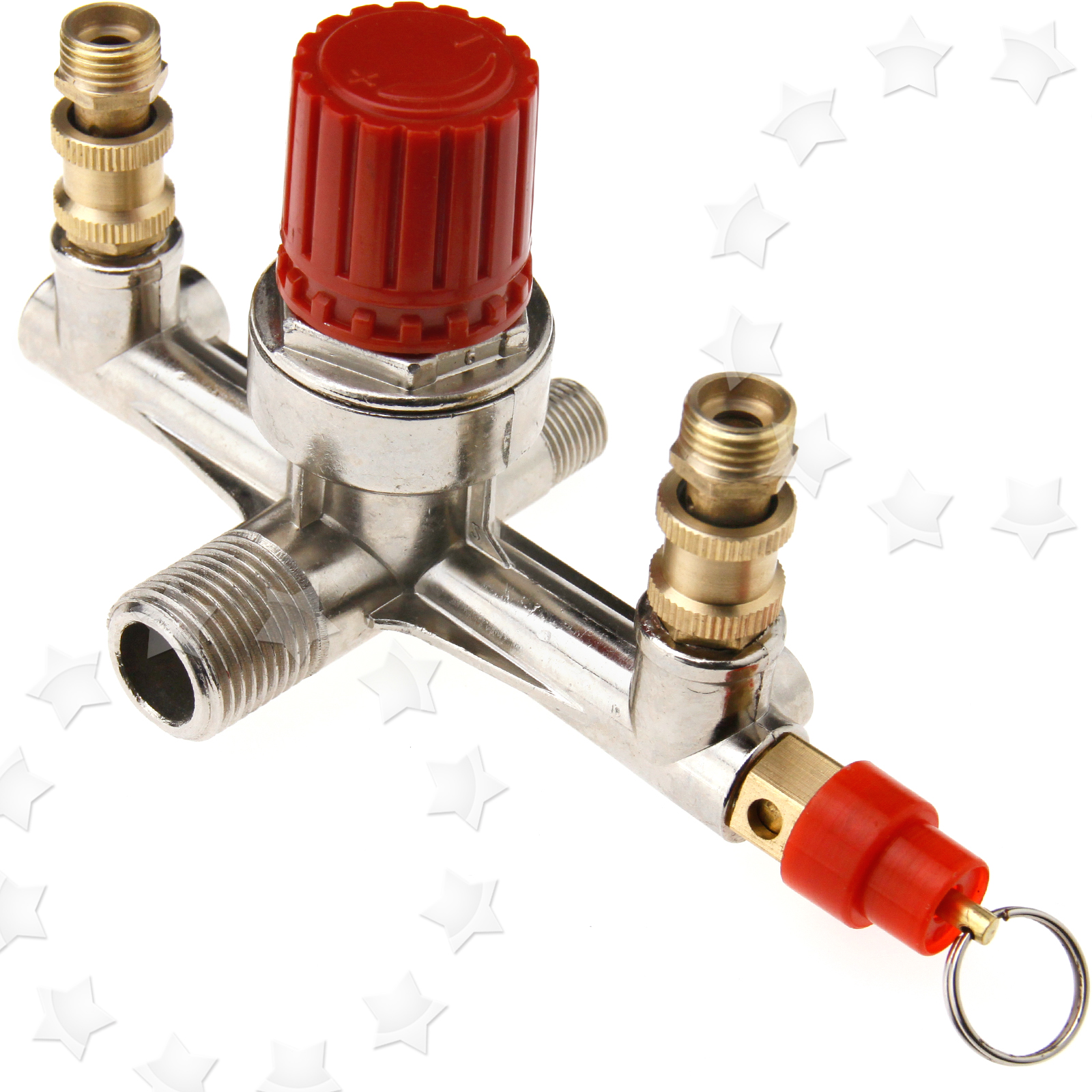 High Quality Air Compressor Double Outlet Tube Pressure Regulator Valve Switch eBay