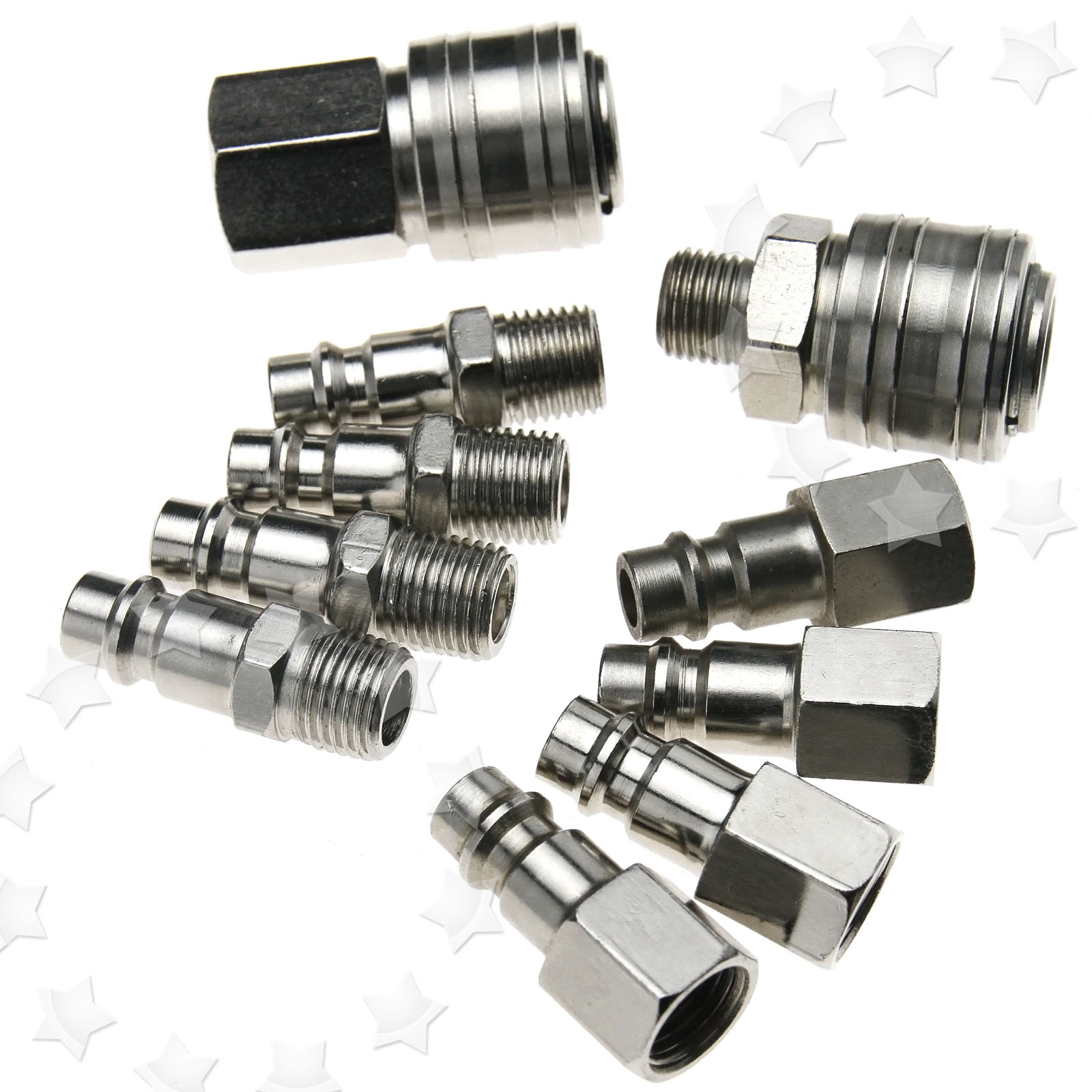 10 x Air Line Euro Hose Fitting 1/4" BSP Thread Hose Connector Fittings