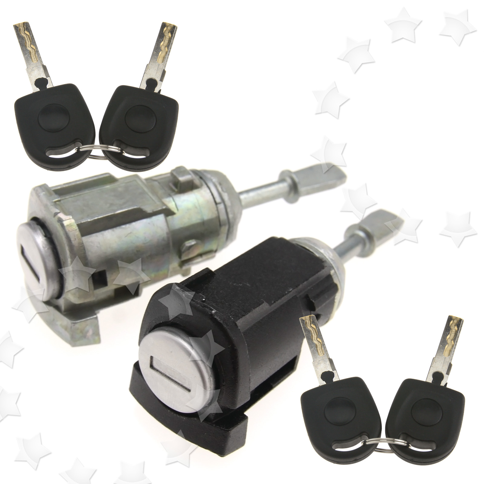 Car Front Door Lock Barrel Set LeftRight with 2 Keys For VW Golf MK4