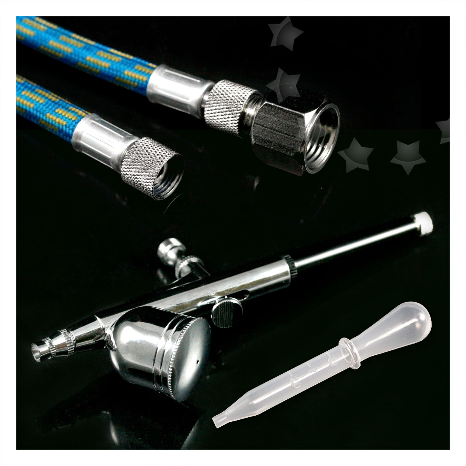 0.2MM 0.5MM DOUBLE ACTION TRIGGER METAL AIRBRUSH SPRAY GUN AIR BRUSH