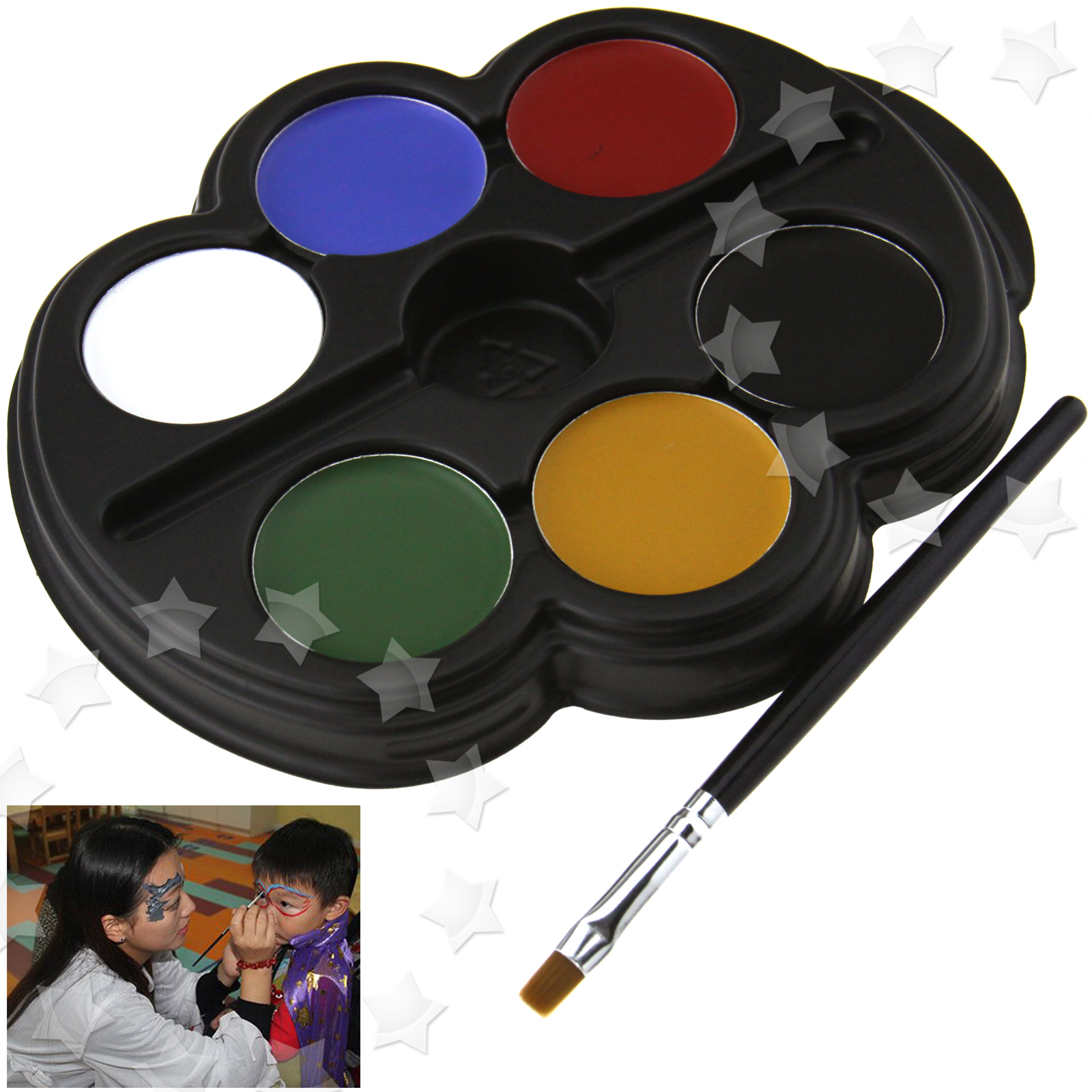 Body Art Face Paint Tray Make Up Stage Kit Party Kids Set Oil Panting