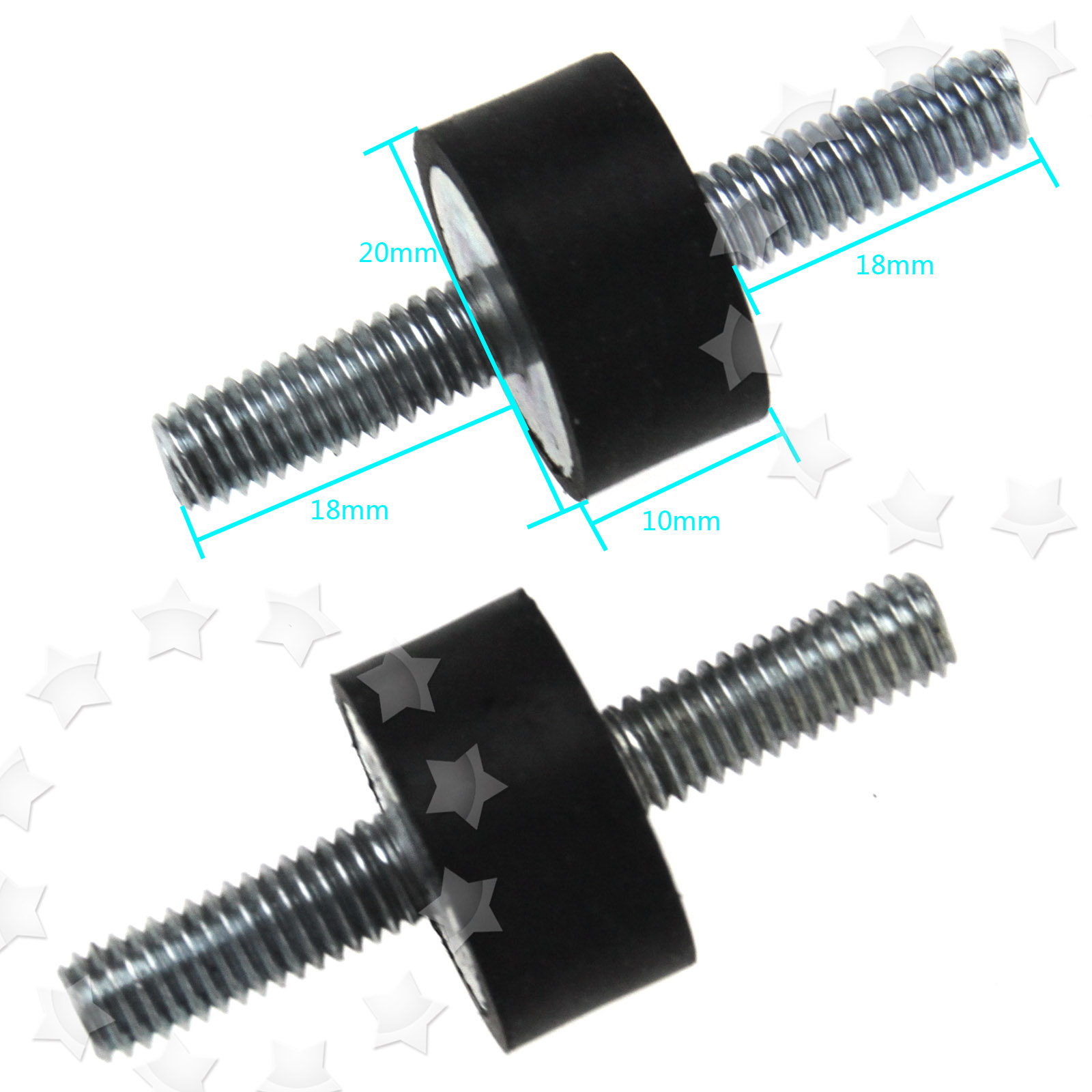 4 x M6 Anti Vibration Bobbin Rubber Mounts 20x10MM Male Boat Car Damper