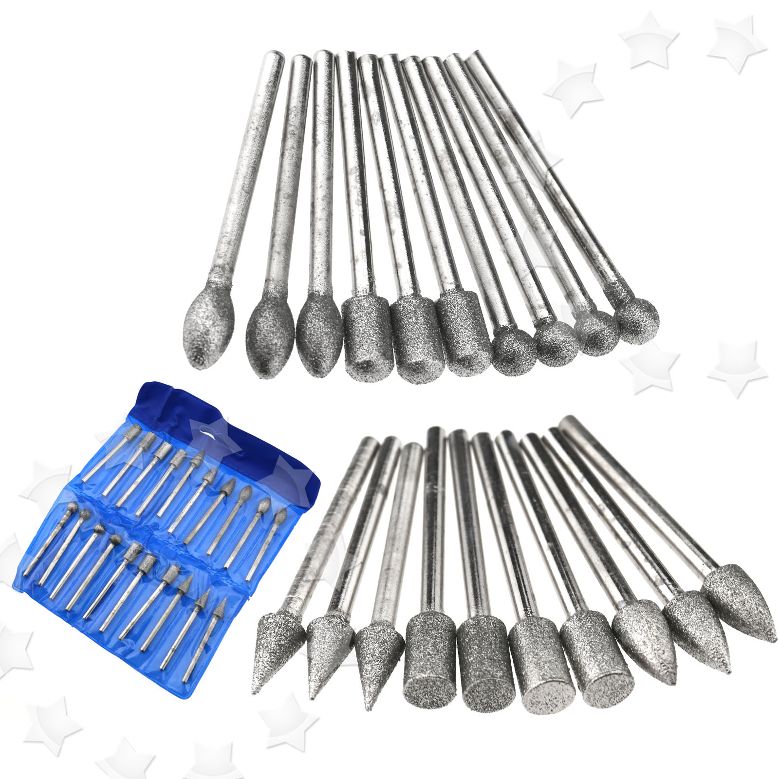 20Pcs Rotary Tool Kit Craft Drill Grind Glass Jewelry Cut Metal fits