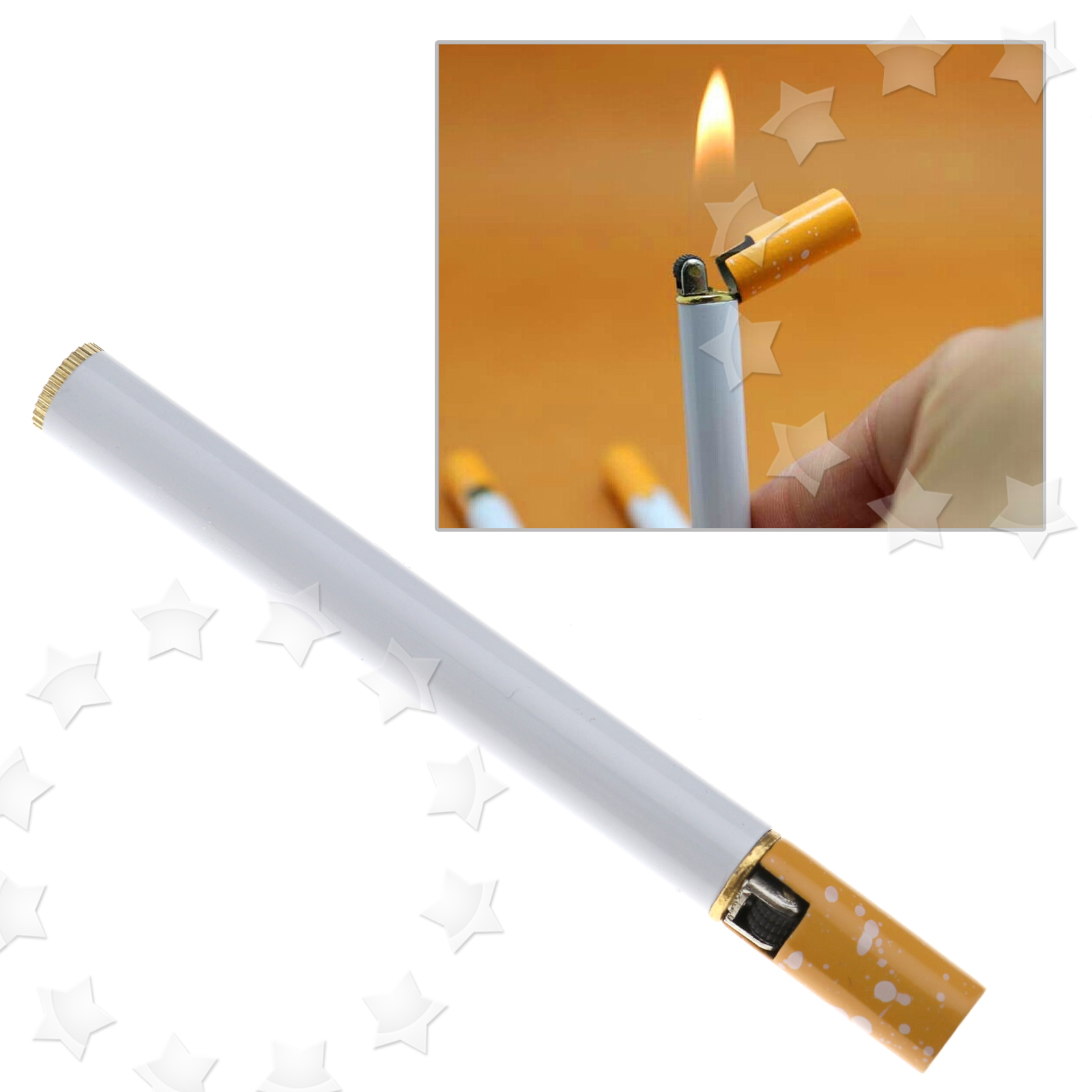 CigaretteShaped Flame Lighter Refillable Butane Gas Cigar Lighter Men