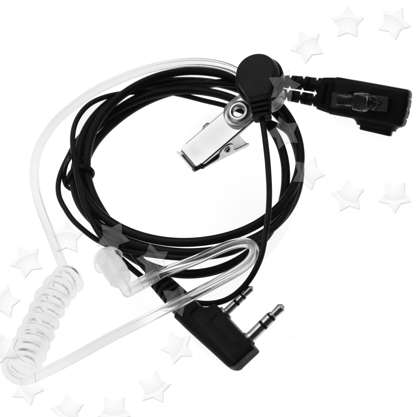 2 PIN SECURITY EARPIECE HEADSET FOR KENWOOD RADIO CLEAR WALKIE TALKIE