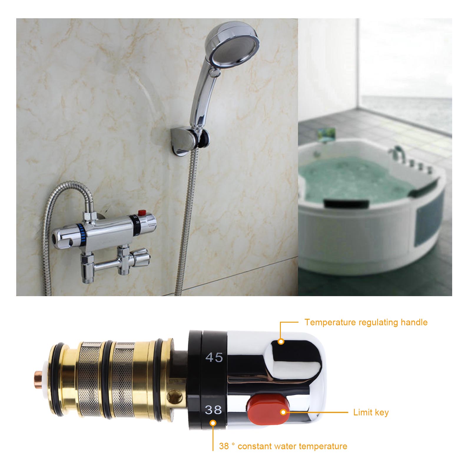 Thermostatic Bath Mixer Tap Shower Valve Handle 111M Repair Cartridge