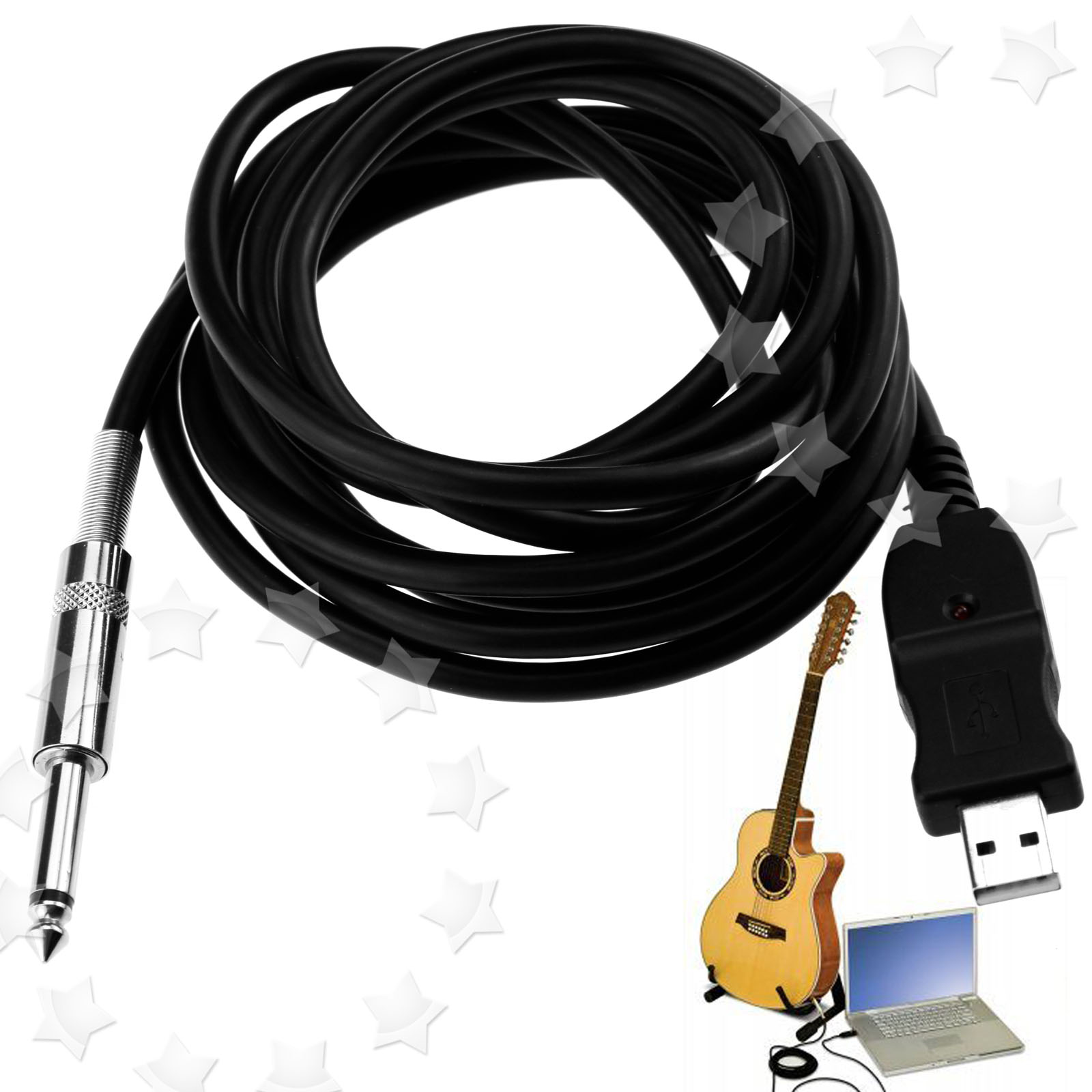 3M 10ft Guitar to Laptop PC USB Recording Link Cable Interface Lead
